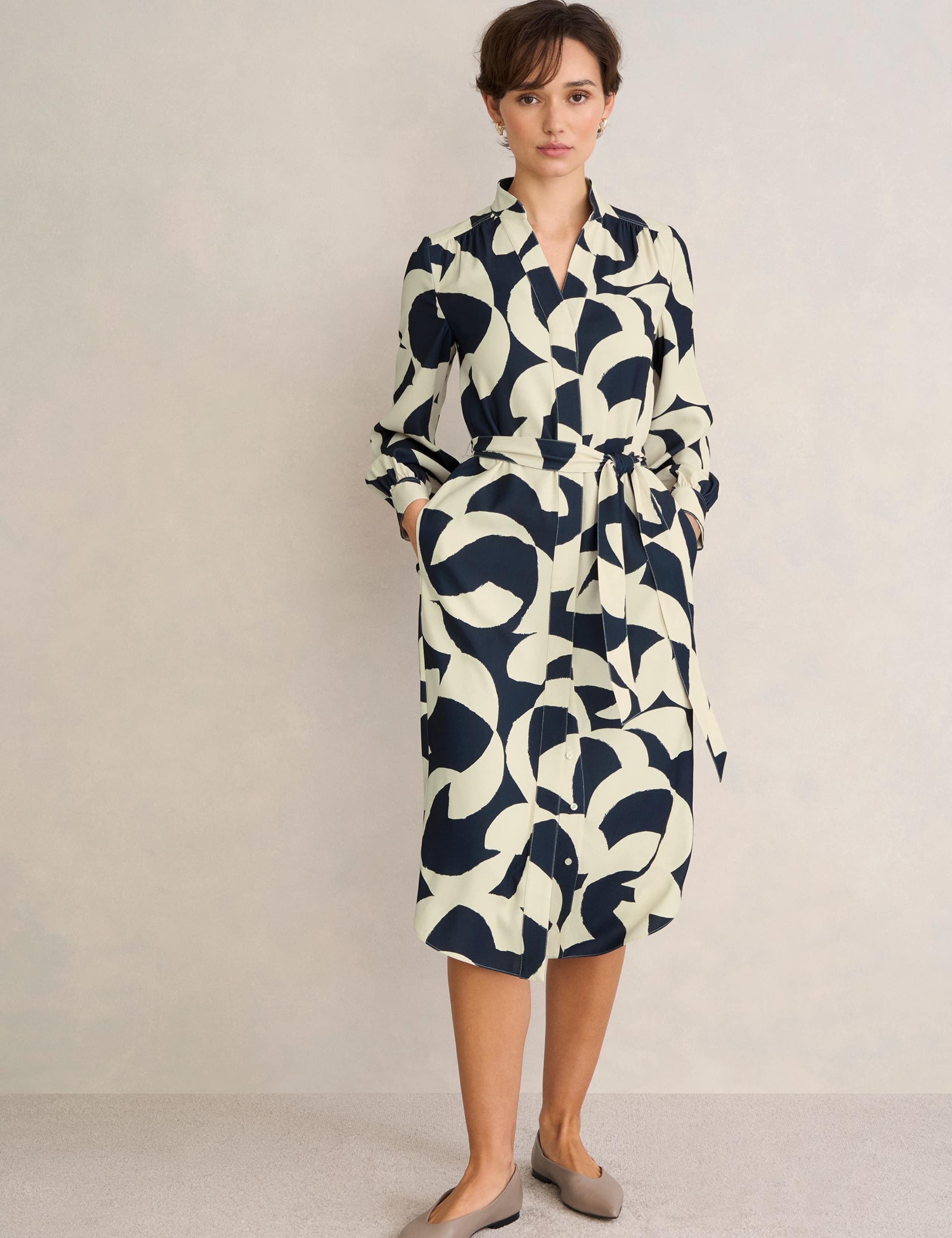 Alisa Printed Collared Midi Shirt Dress 1 of 5