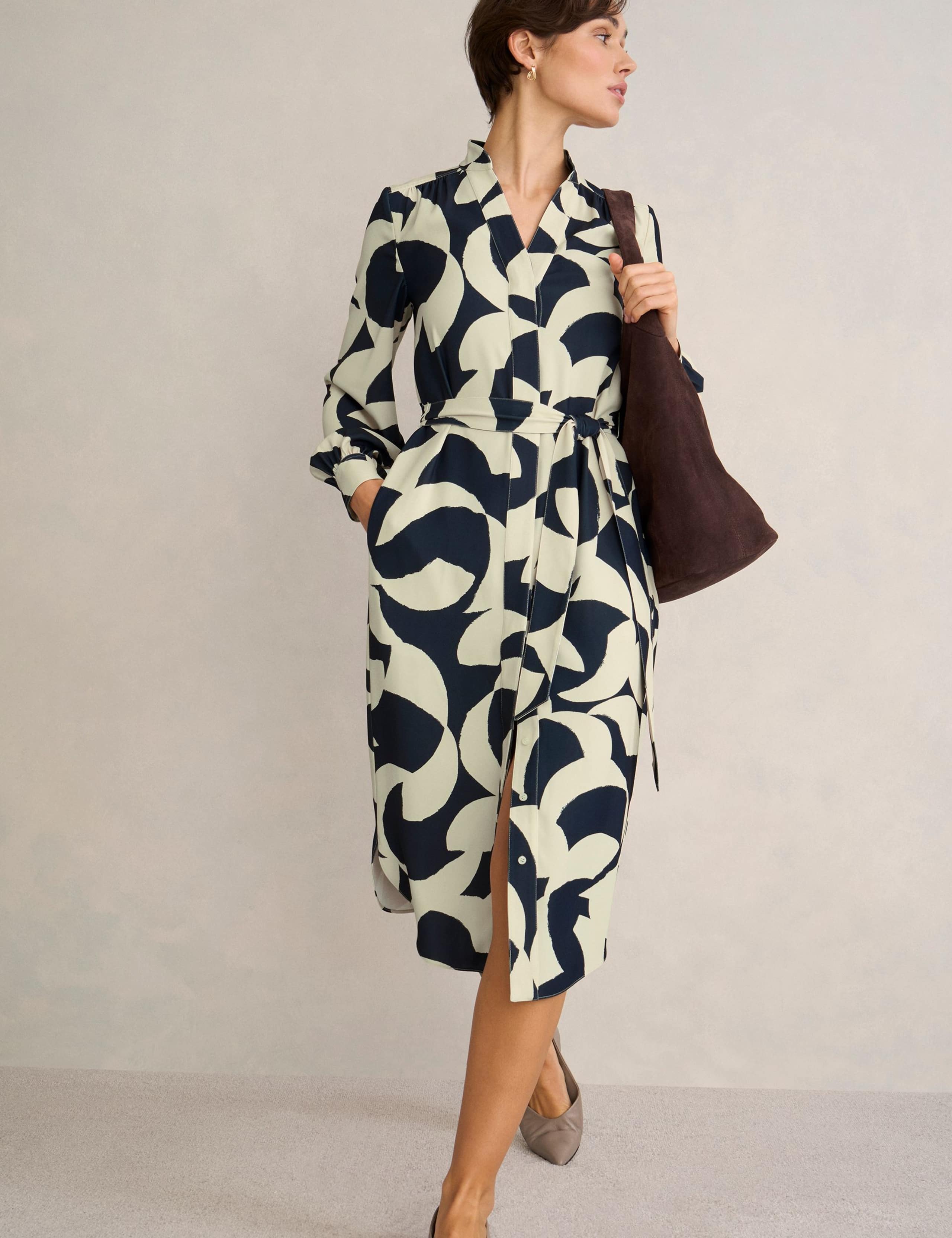 Alisa Printed Collared Midi Shirt Dress 3 of 5