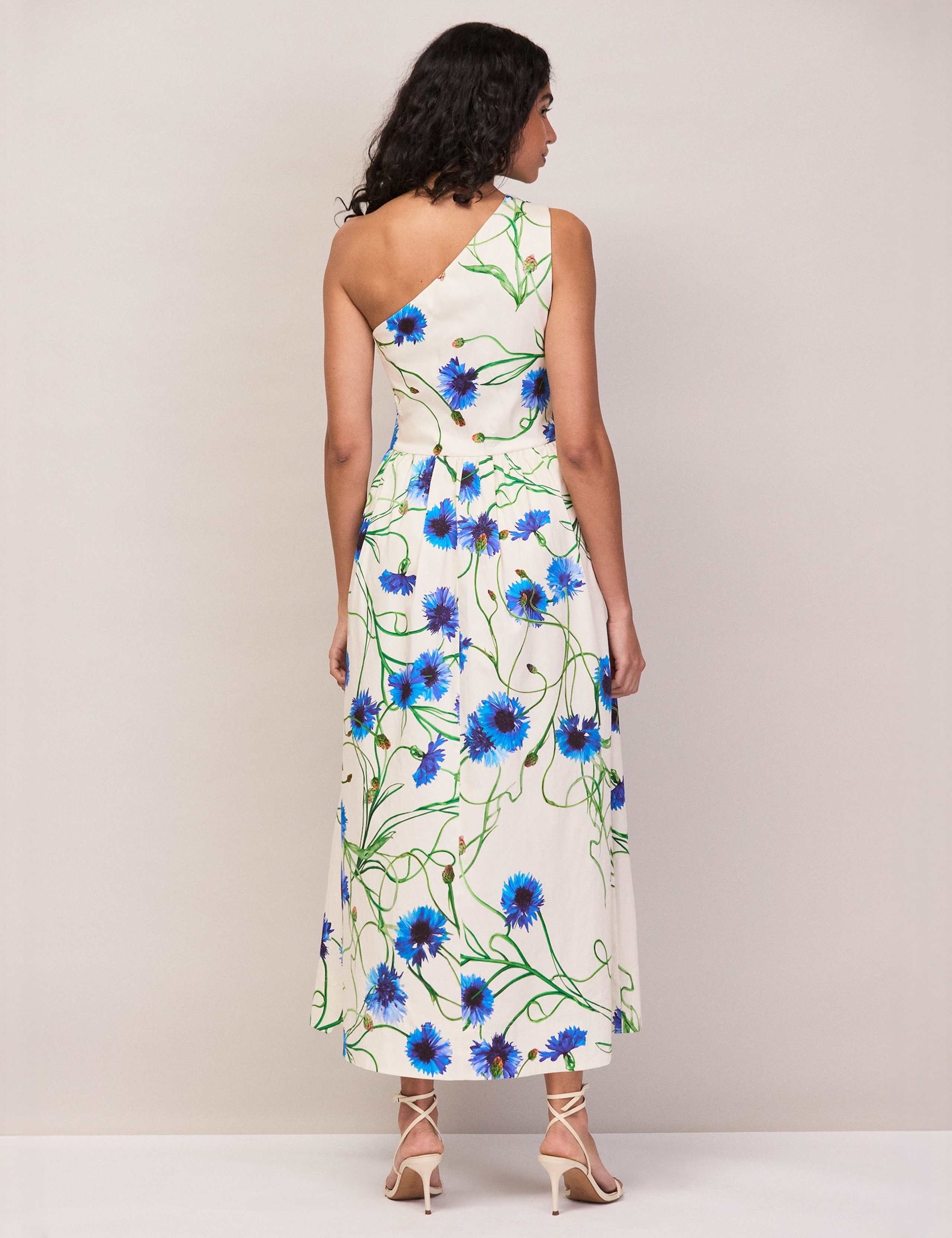 Cotton Rich Floral One Shoulder Maxi Dress 4 of 7