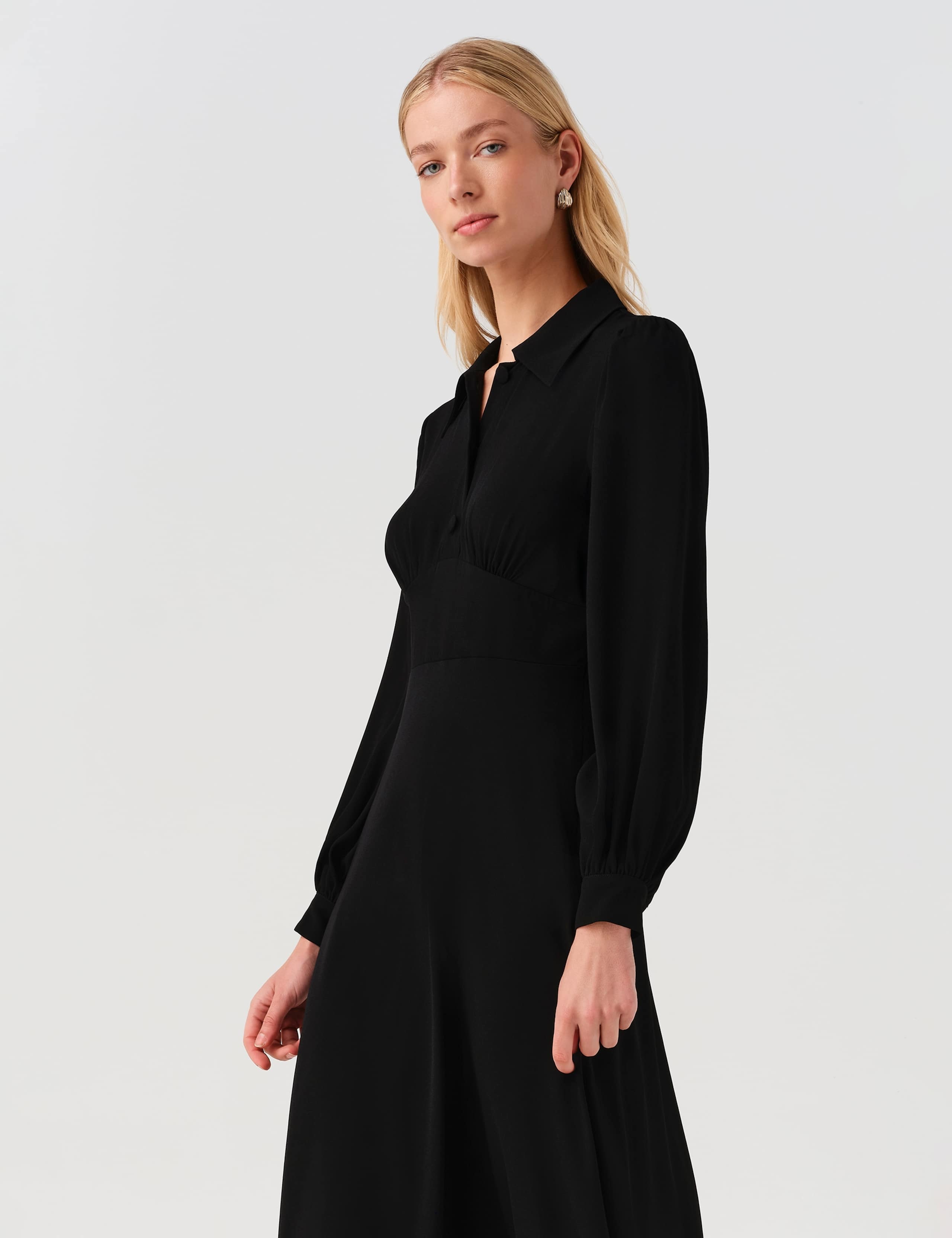 Crepe Midi Waisted Dress 7 of 9