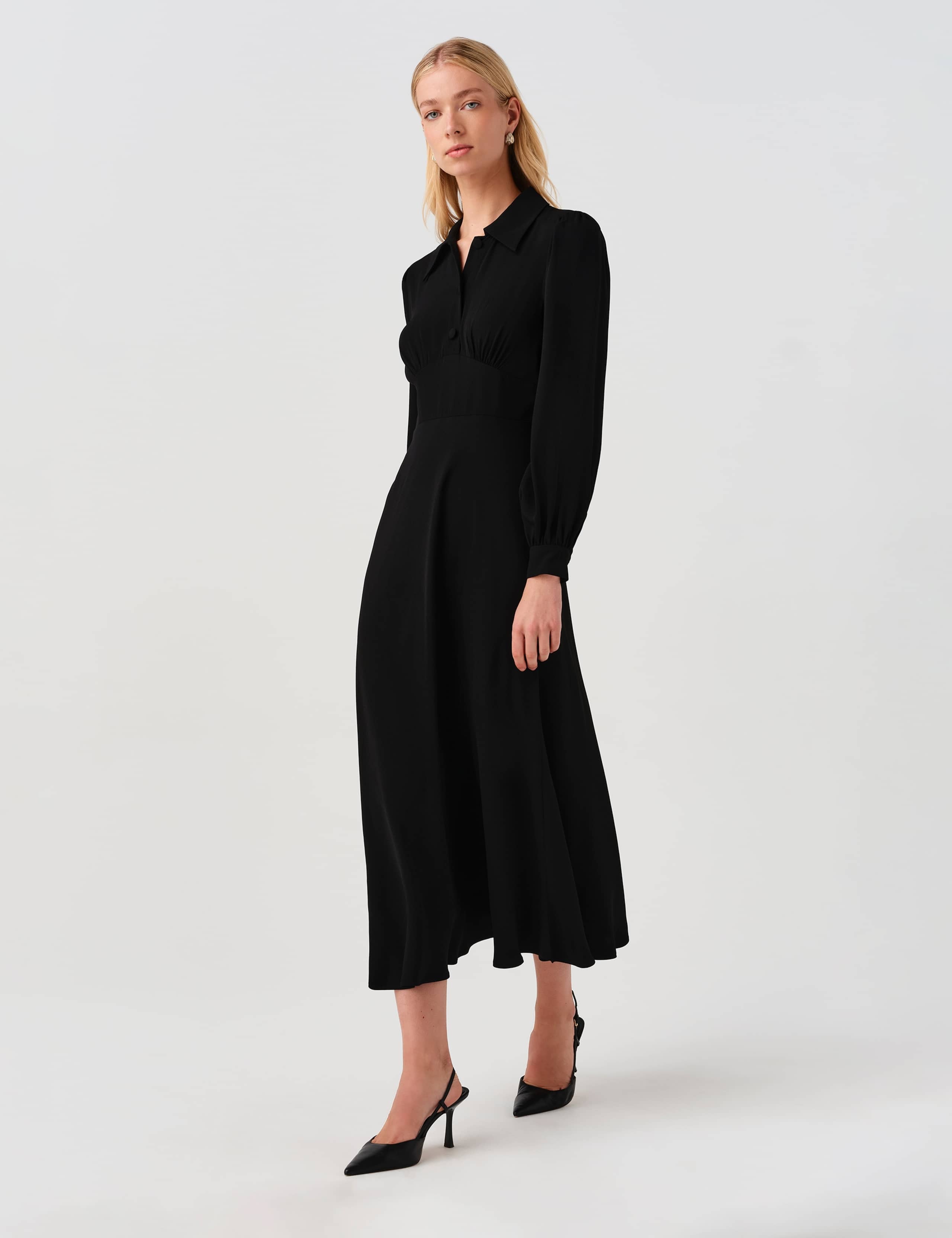 Crepe Midi Waisted Dress 9 of 9