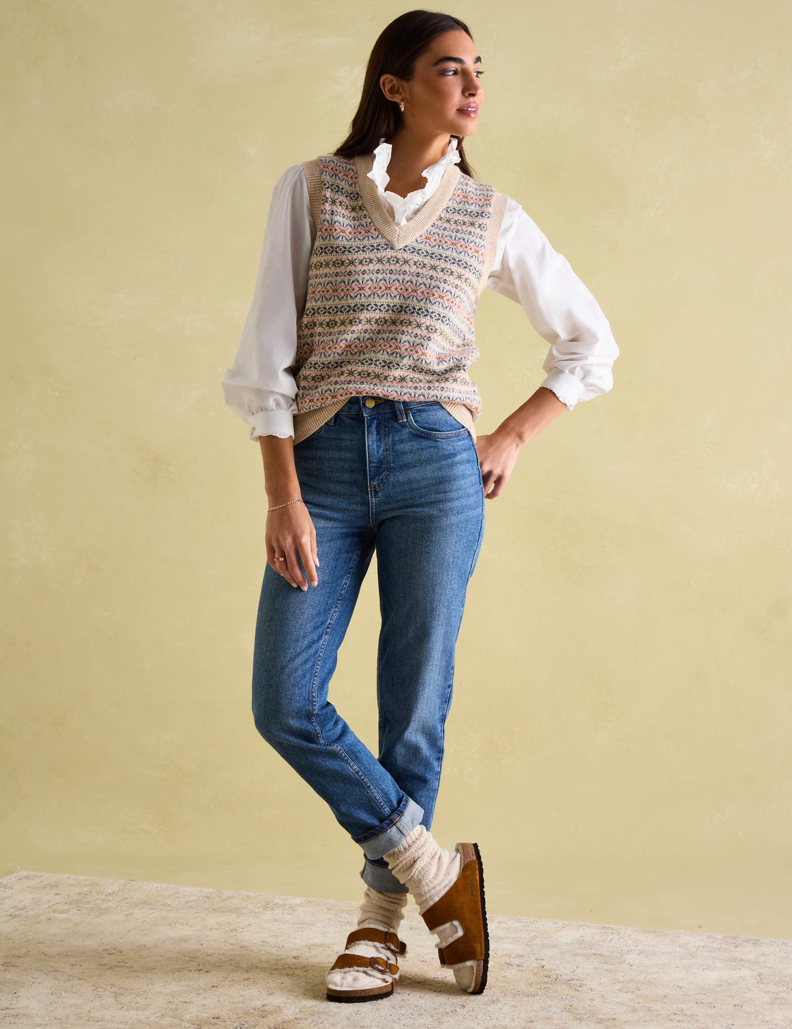 Pure Cotton High Neck Ruffle Blouse 3 of 7