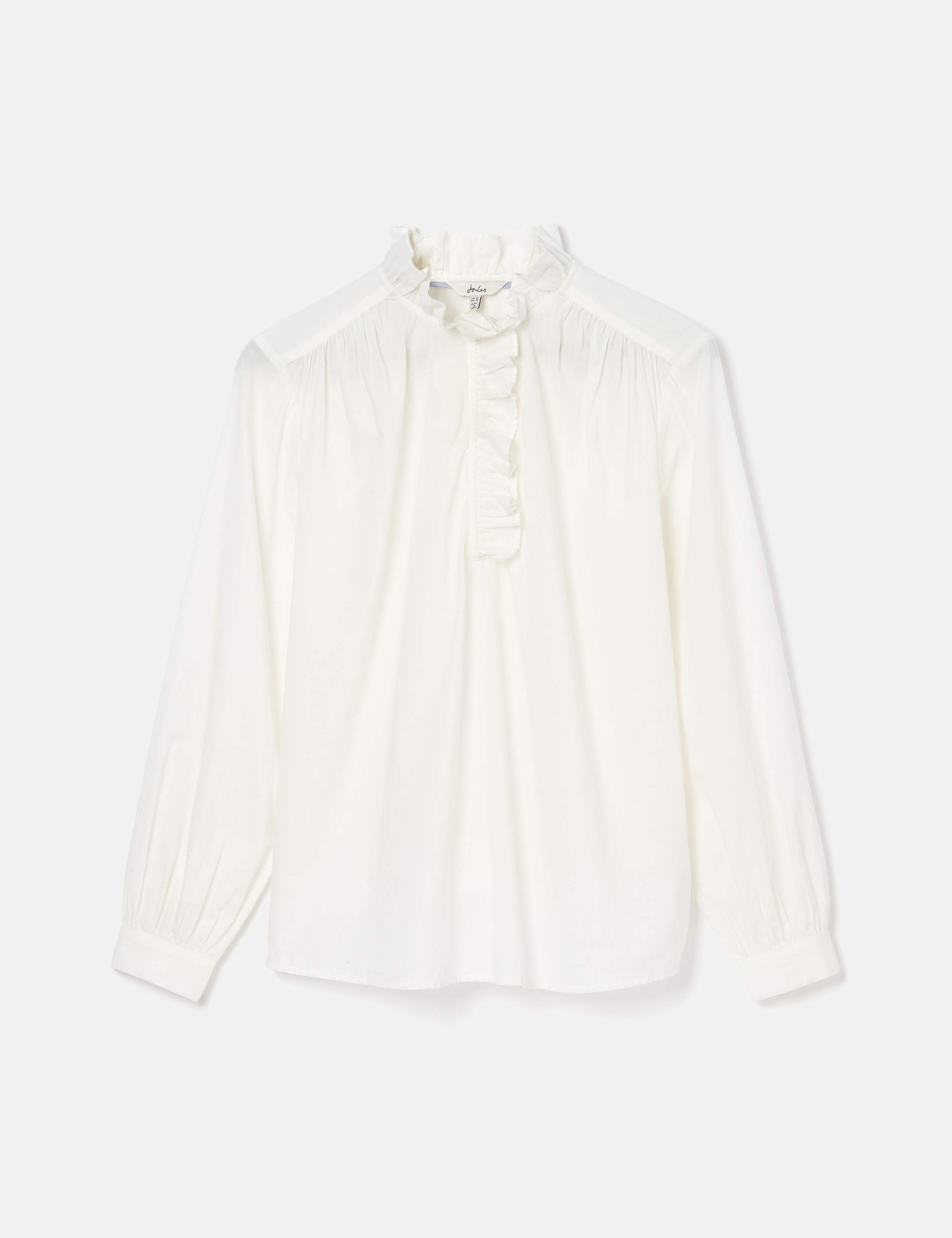 Pure Cotton High Neck Ruffle Blouse 2 of 7