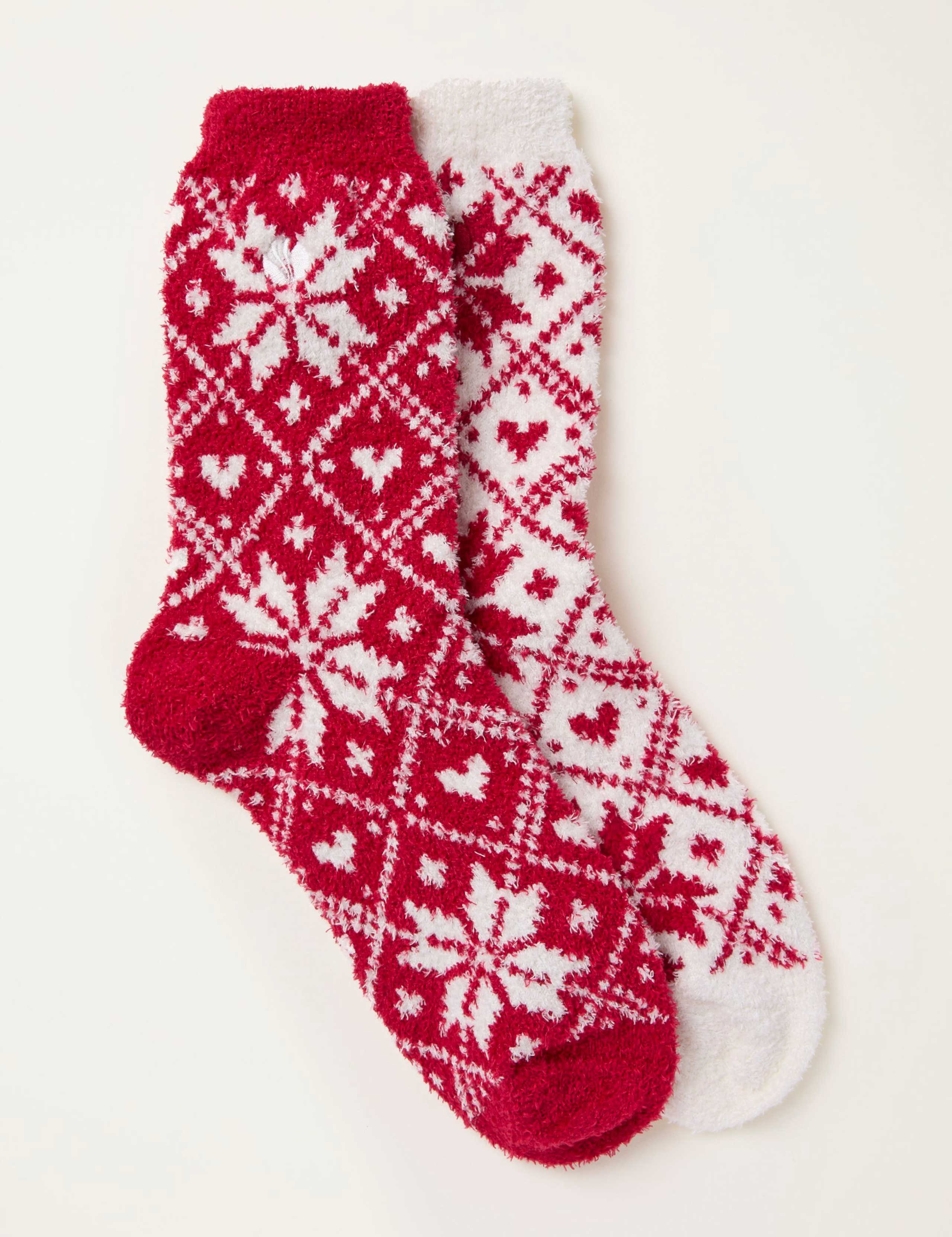 2pk Fair Isle Fluffy Socks 1 of 2