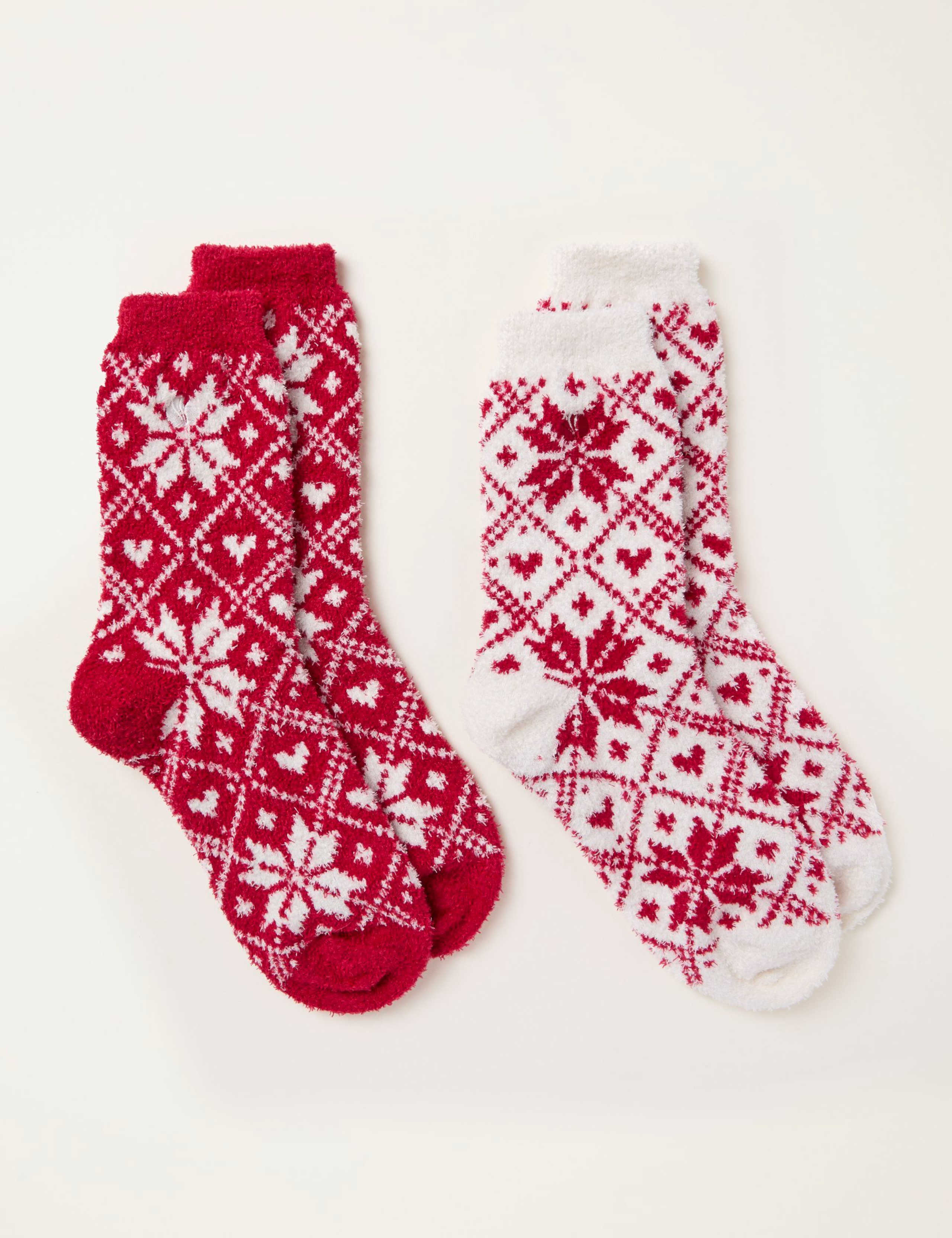 2pk Fair Isle Fluffy Socks 2 of 2