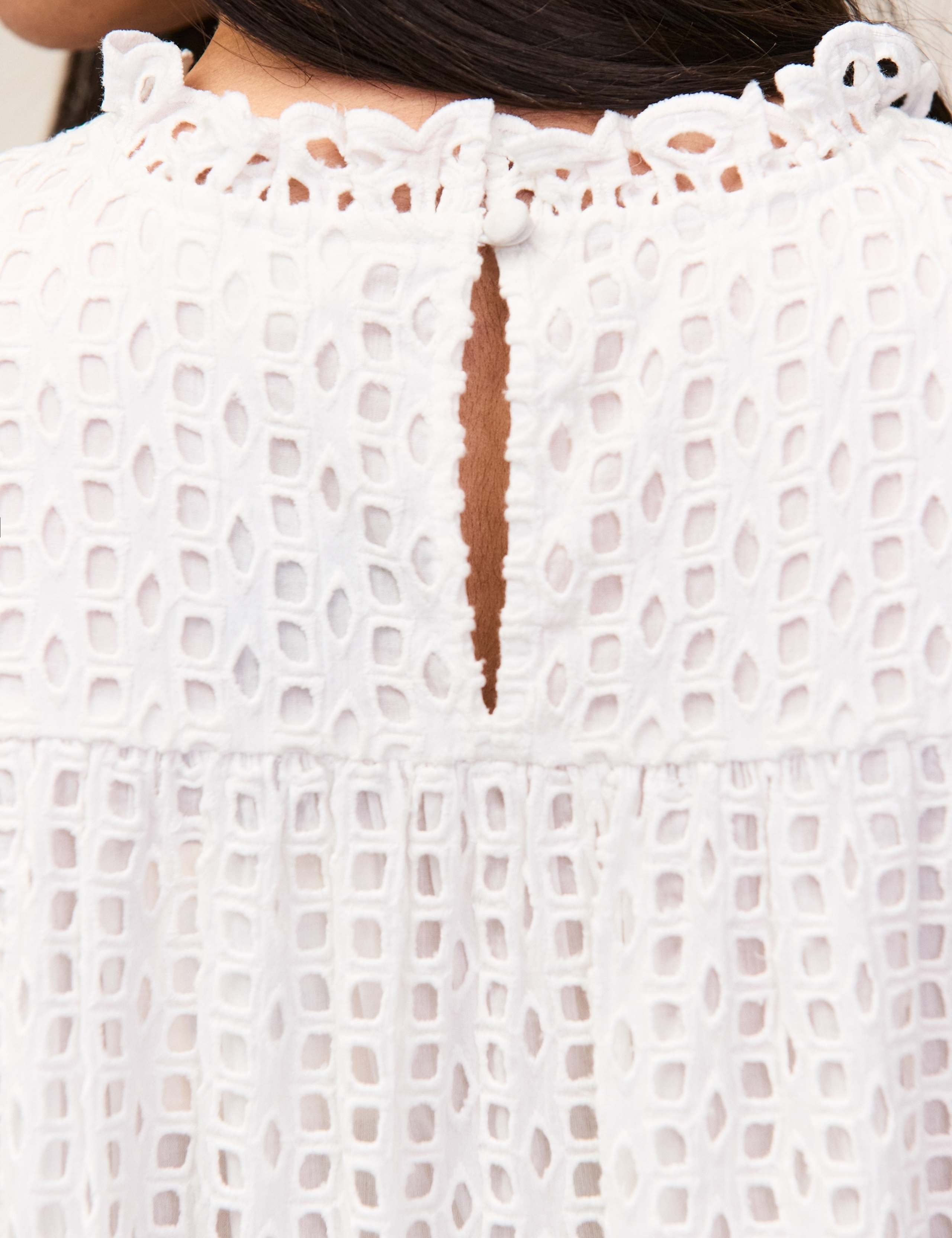 Pure Cotton Broderie Mini Shift Dress 5 of 6