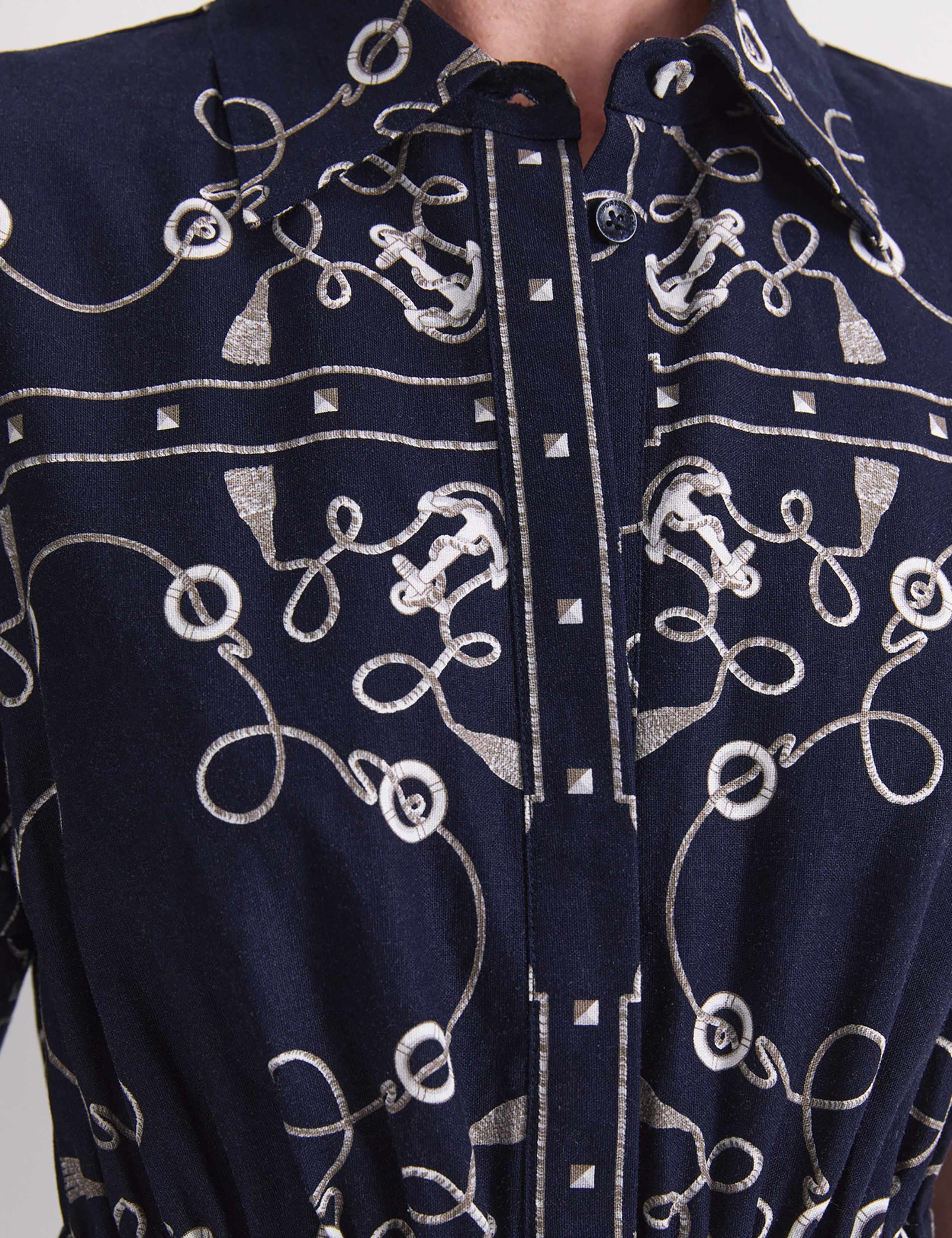Linen Rich Printed Midaxi Shirt Dress 7 of 7