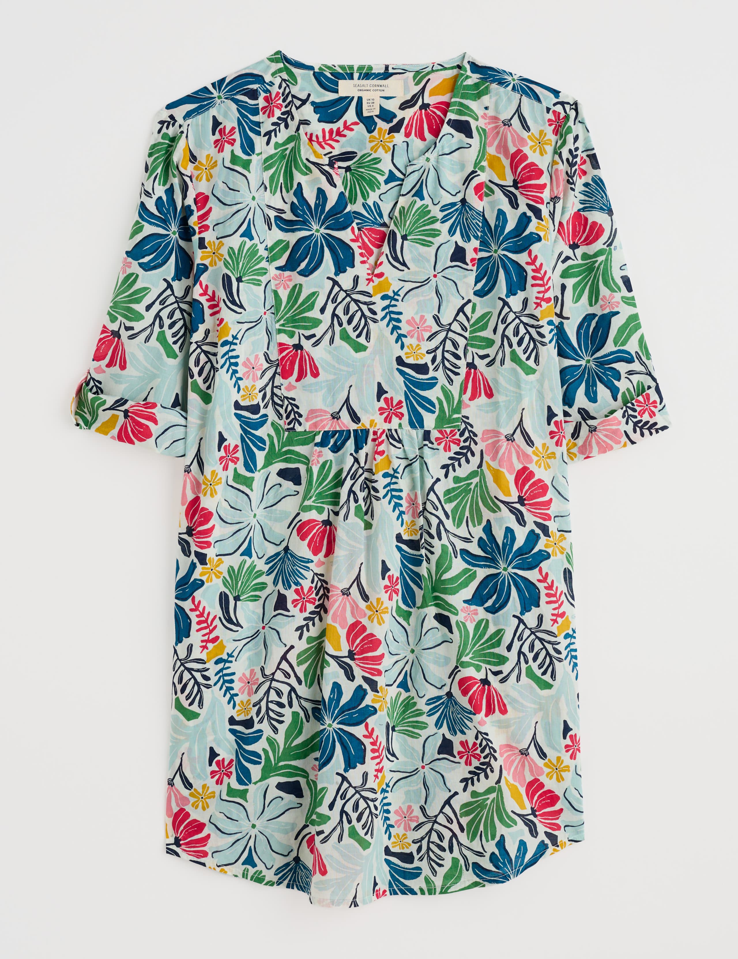 Pure Cotton Floral Notch Neck Tunic 2 of 4