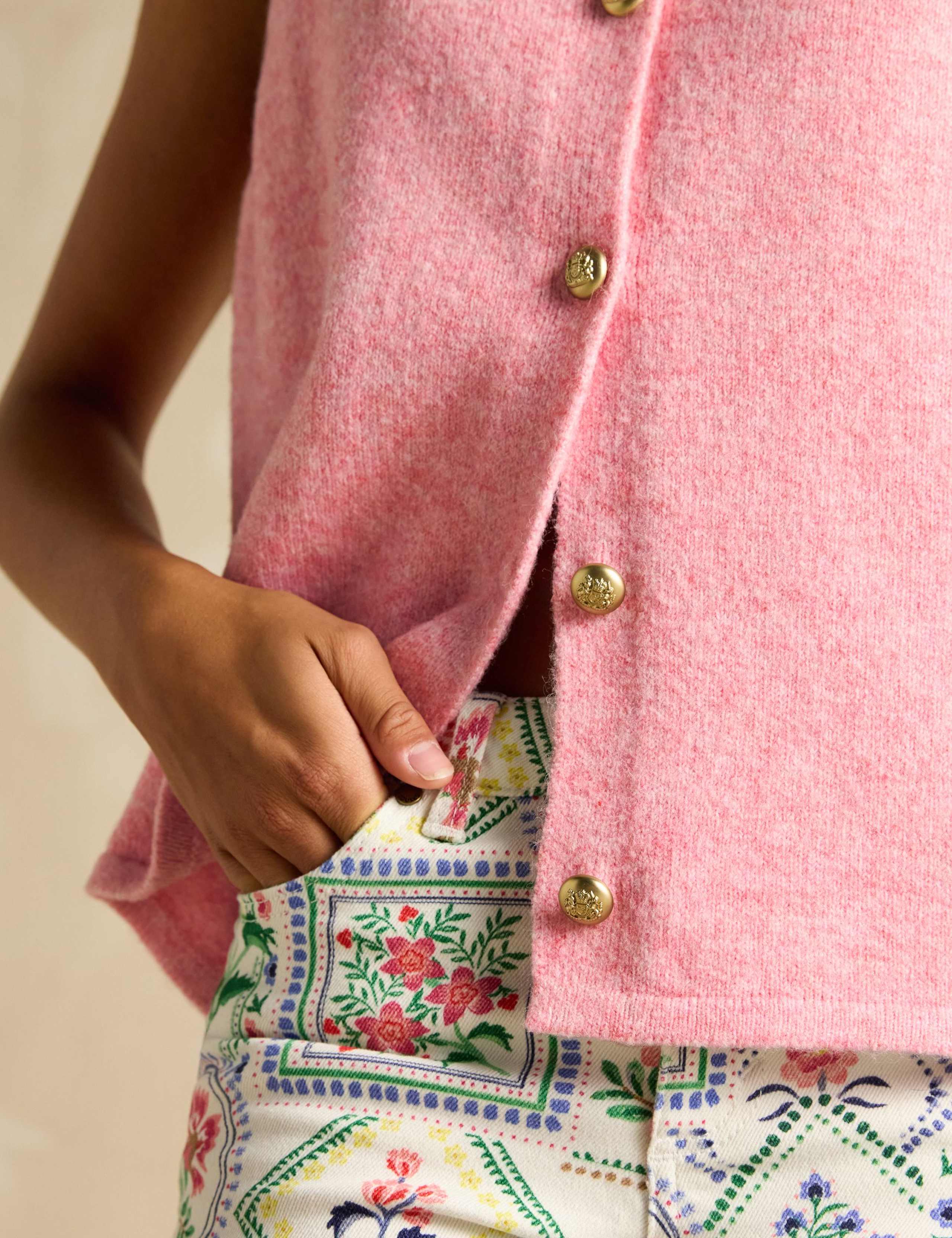 Textured Button Through Knitted Vest 7 of 7
