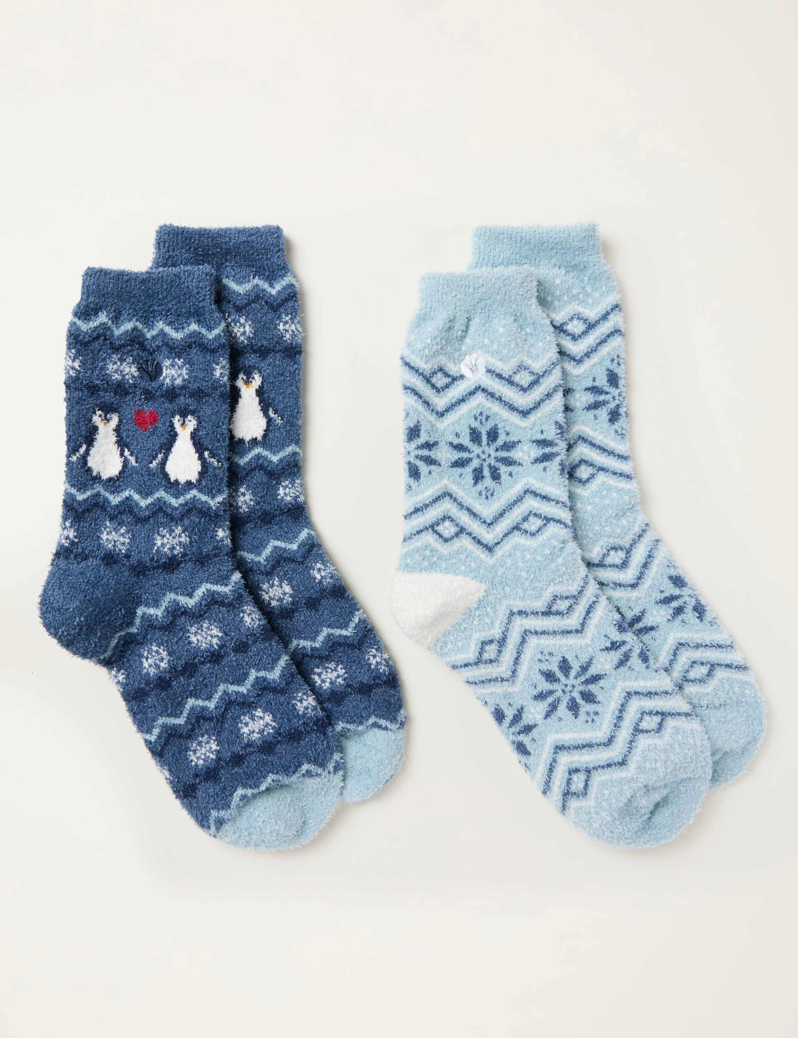 2pk Penguin Fluffy Socks 2 of 2