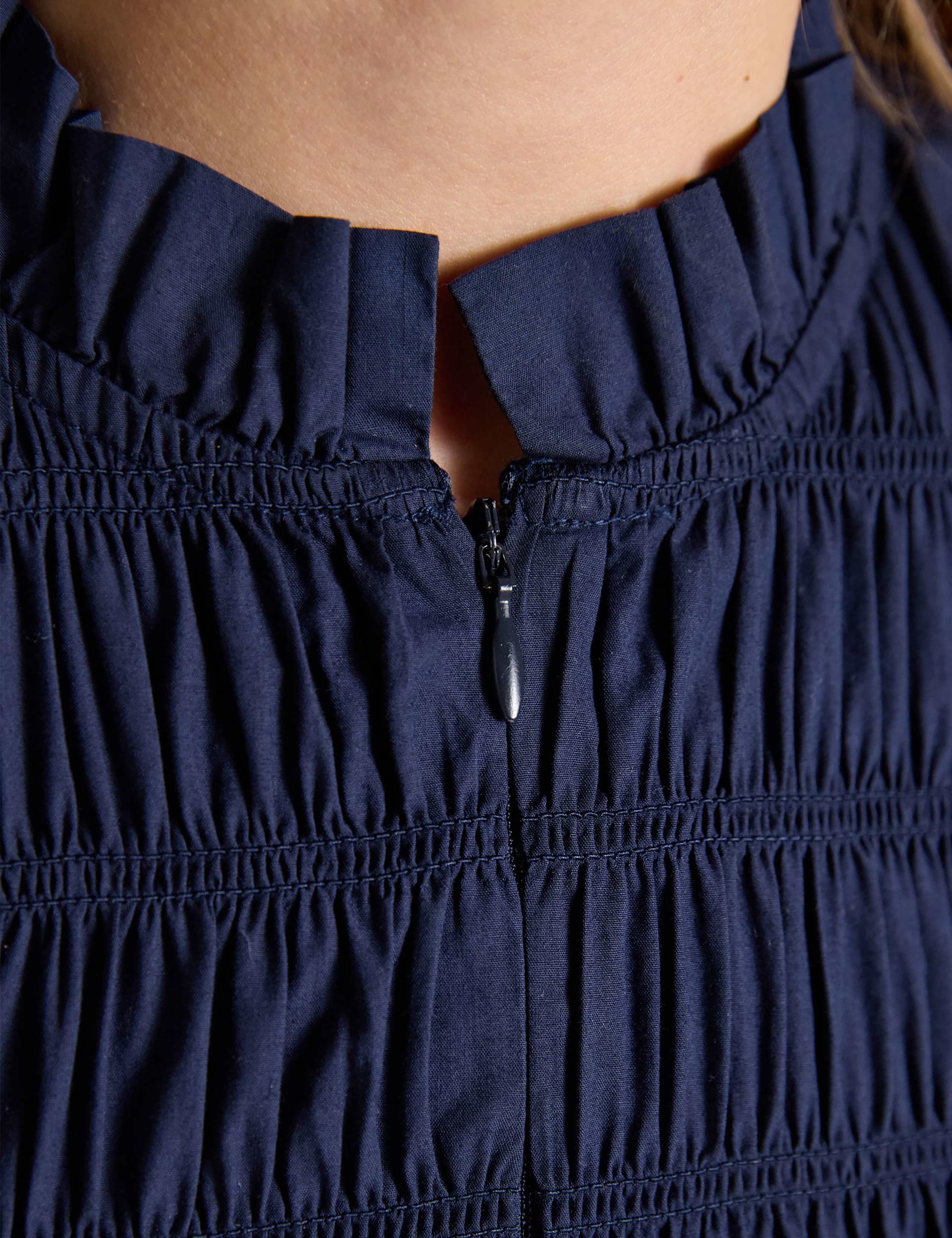Pure Cotton Broderie High Neck Shirred Blouse 6 of 9