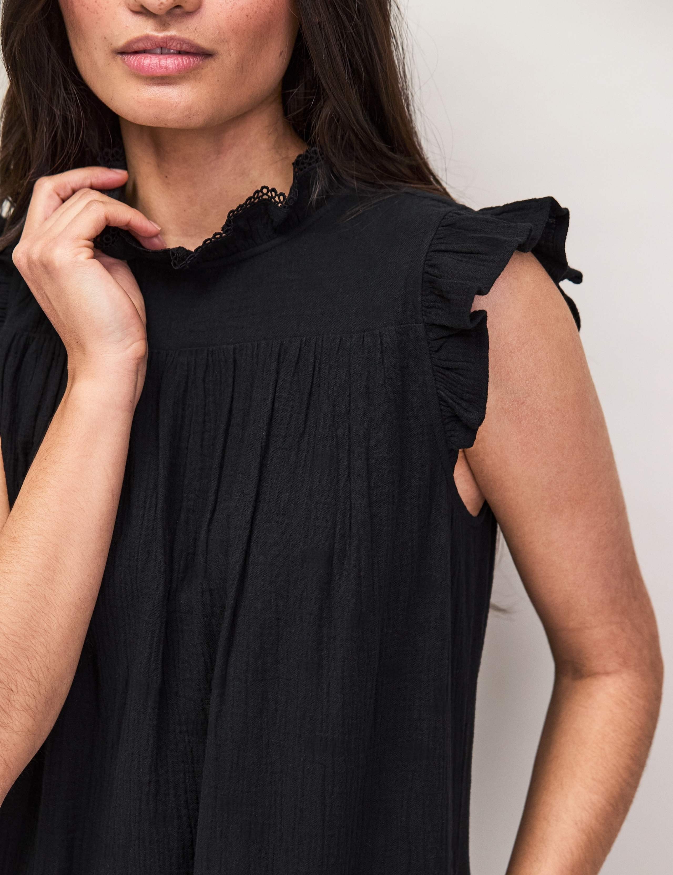 Pure Cotton Frill Detail Mini Dress 4 of 6