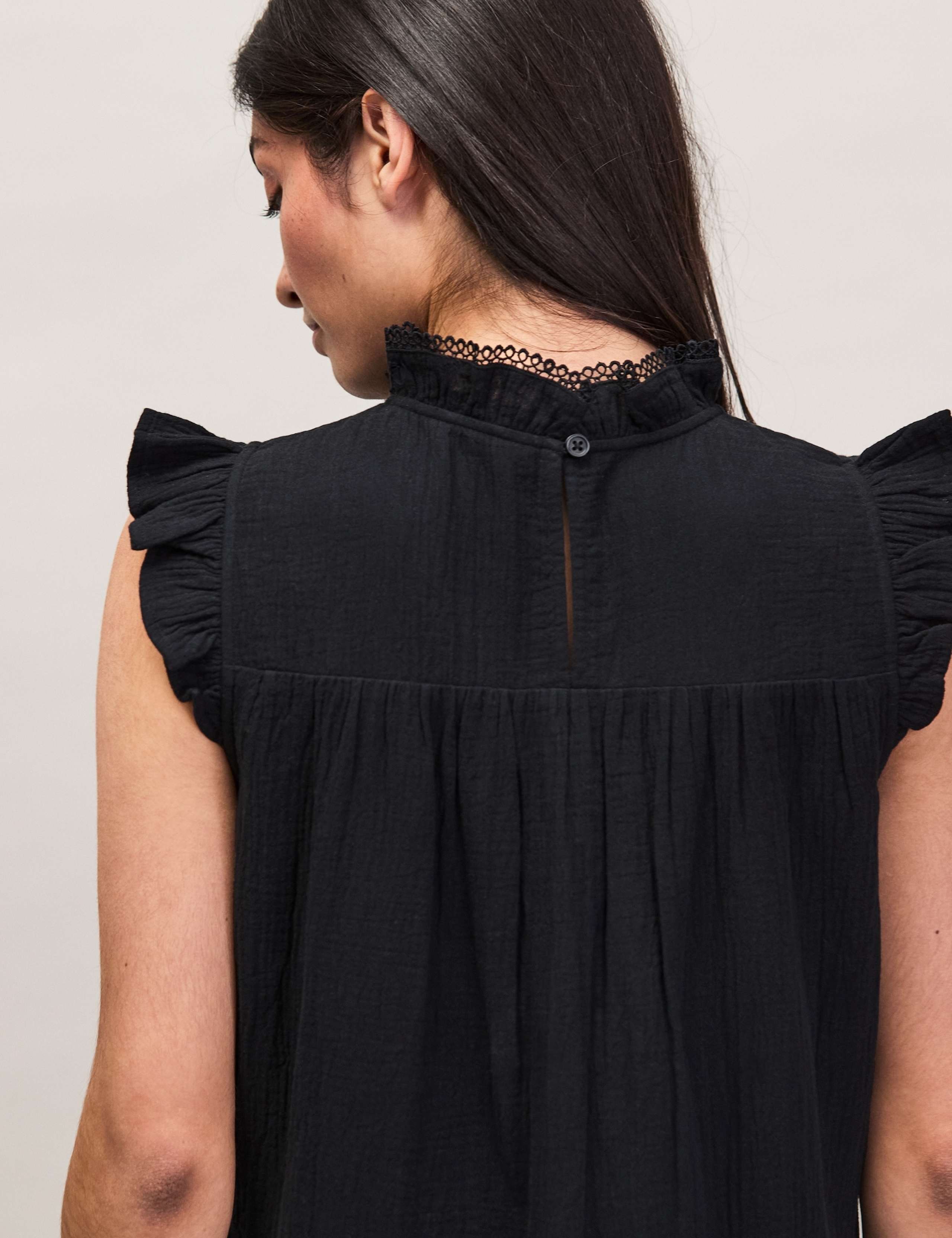 Pure Cotton Frill Detail Mini Dress 5 of 6