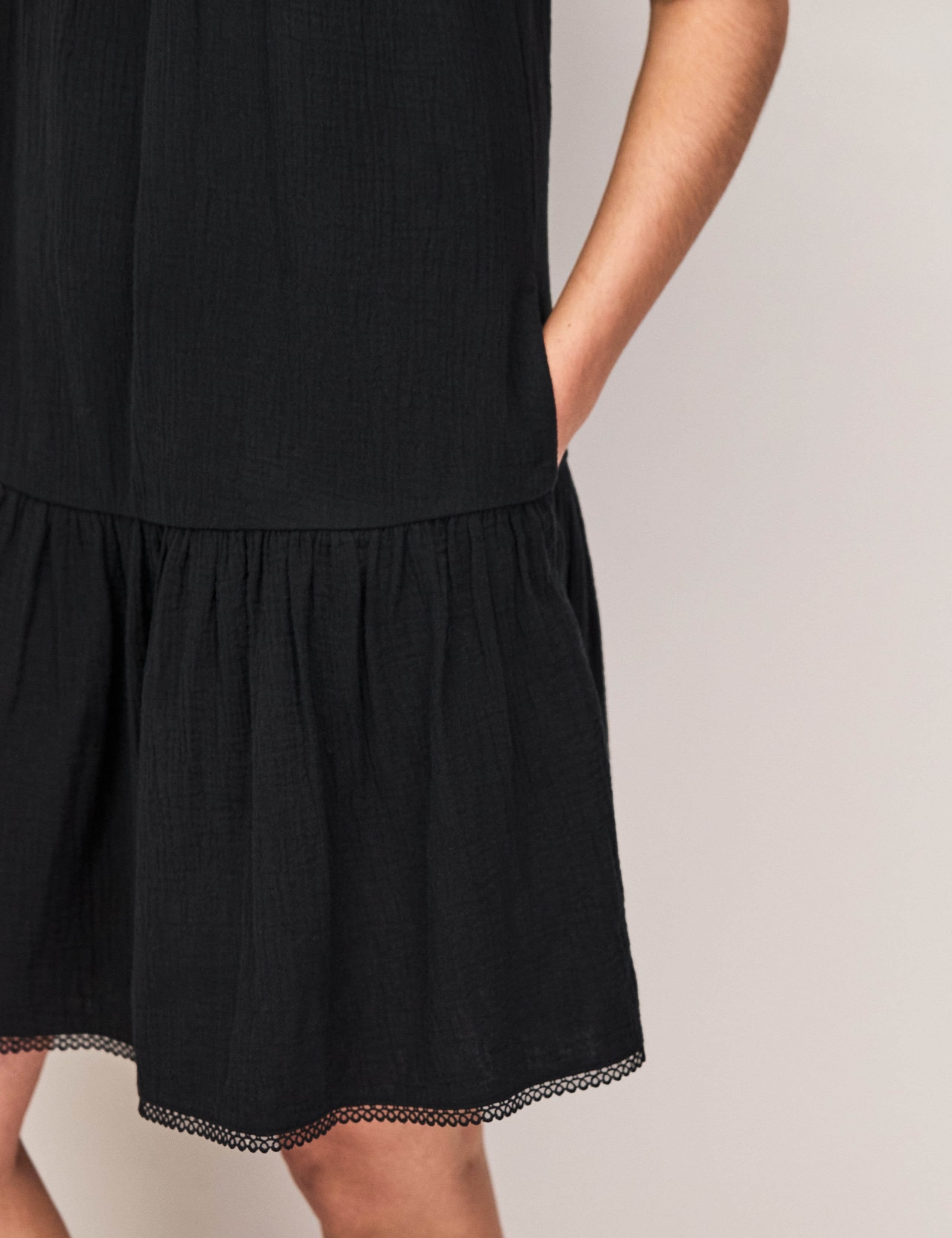 Pure Cotton Frill Detail Mini Dress 6 of 6
