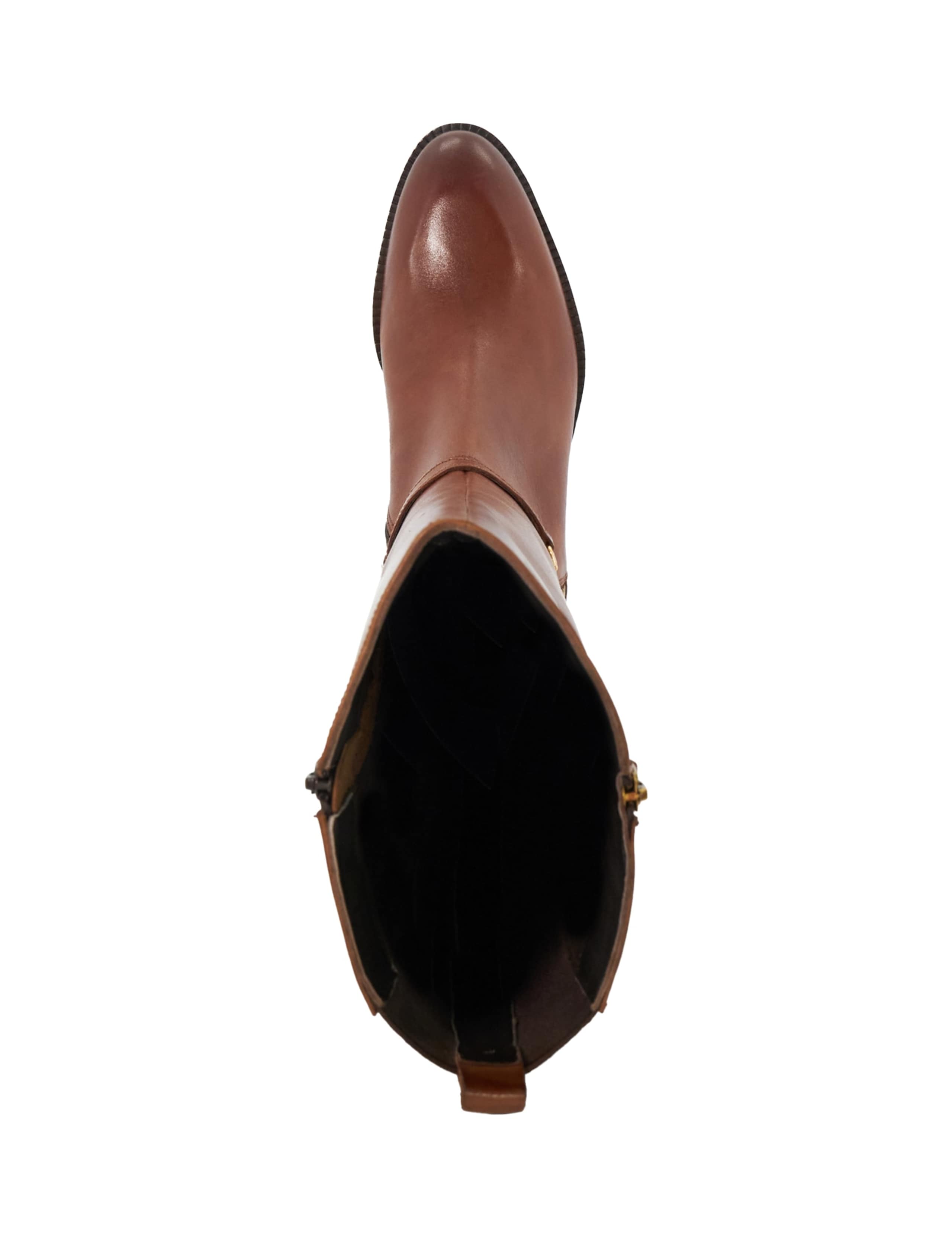 Leather Block Heel Buckle Knee High Boots 2 of 5