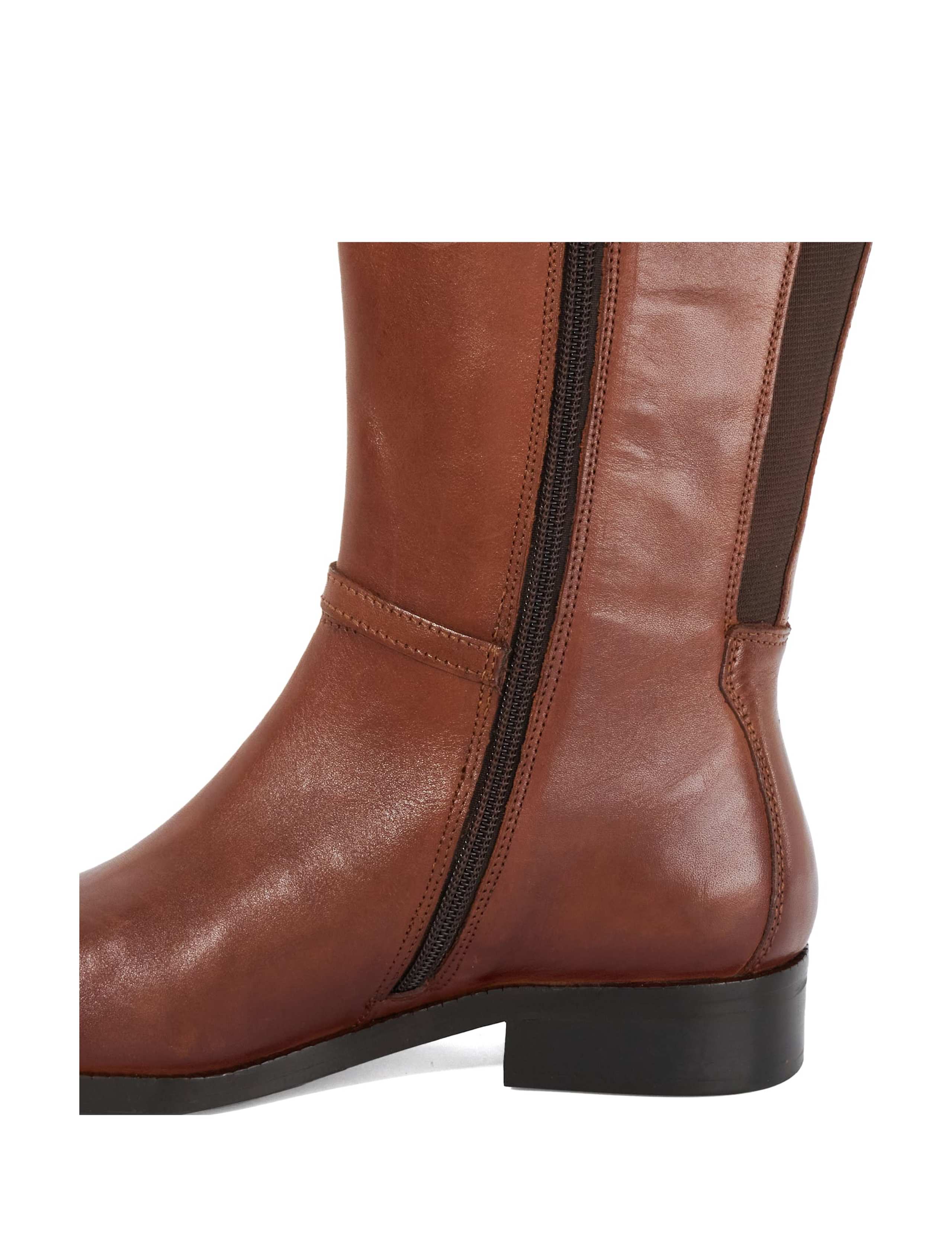 Leather Block Heel Buckle Knee High Boots 5 of 5