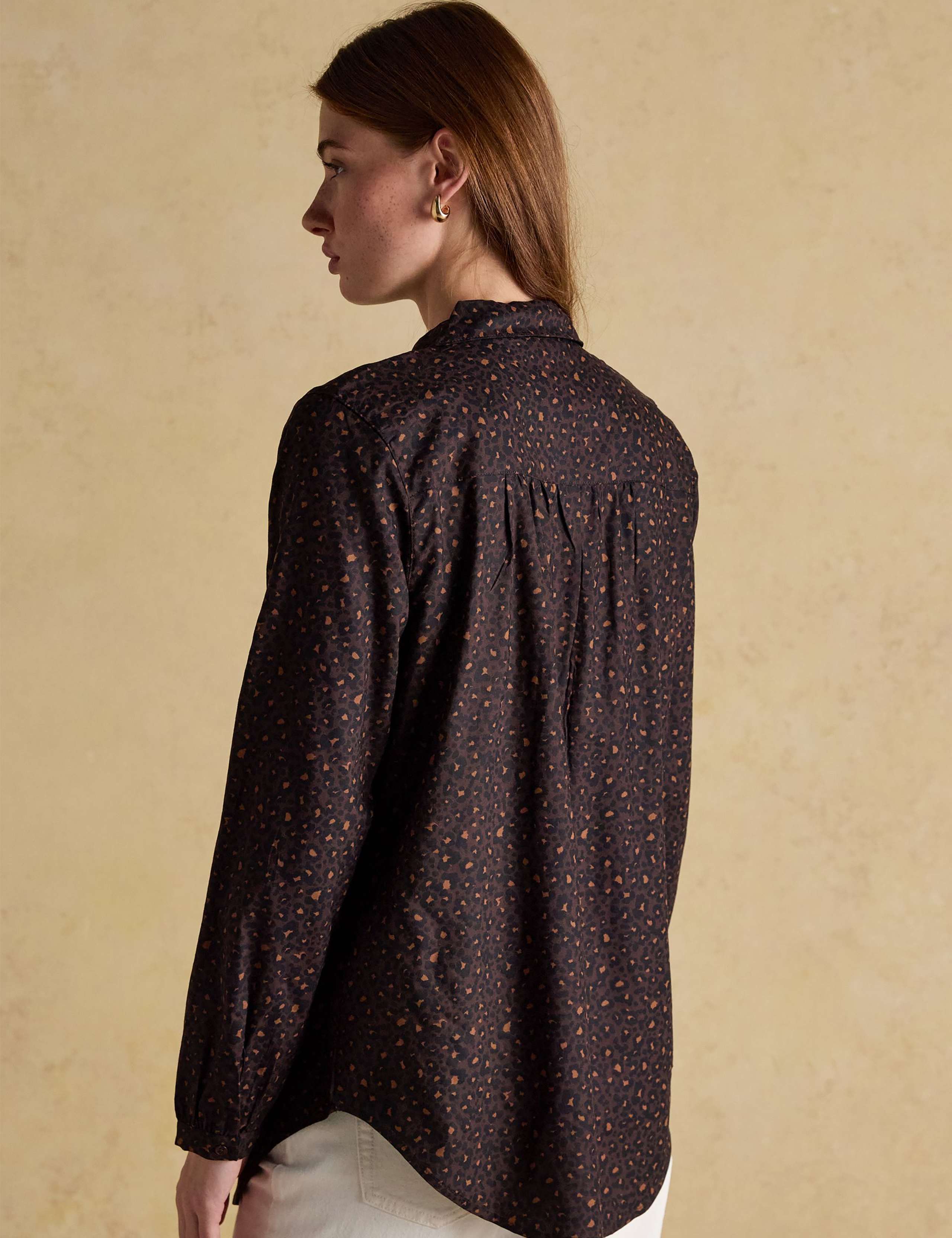 Bird Print Collared Button Through Shirt 4 of 7