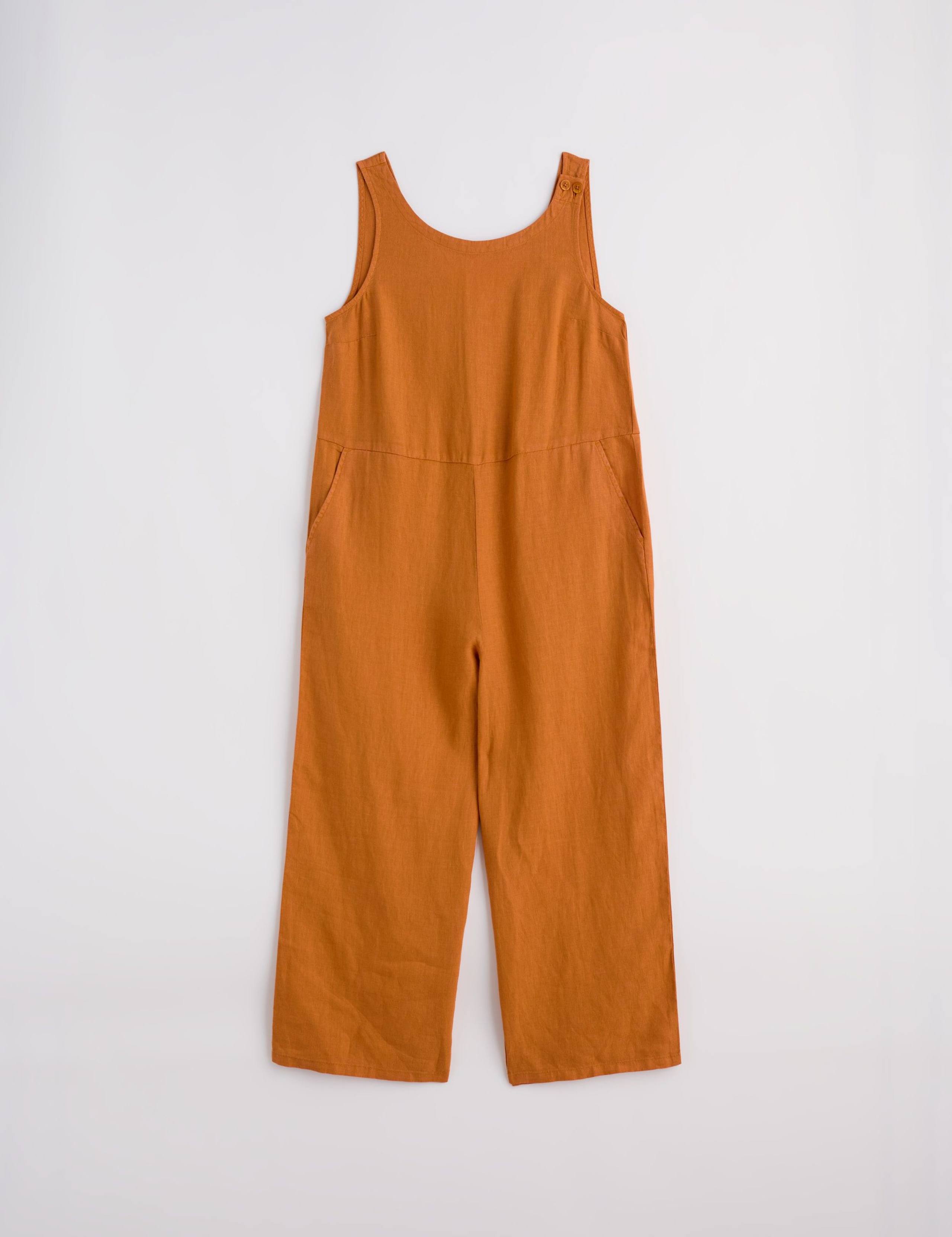 Pure Linen Sleeveless Cropped Jumpsuit 2 of 5