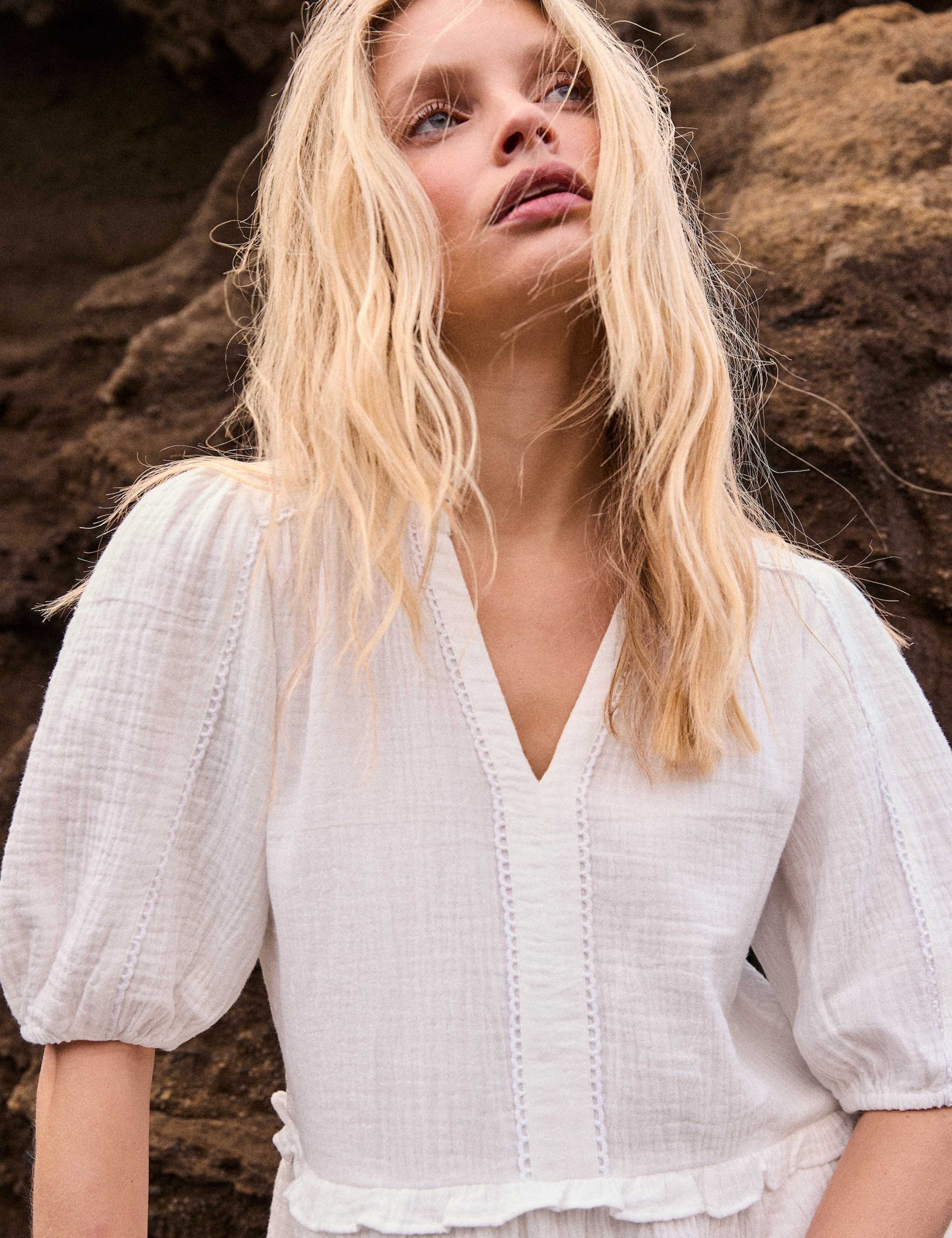 Pure Cotton V-Neck Mini Shift Dress 5 of 7