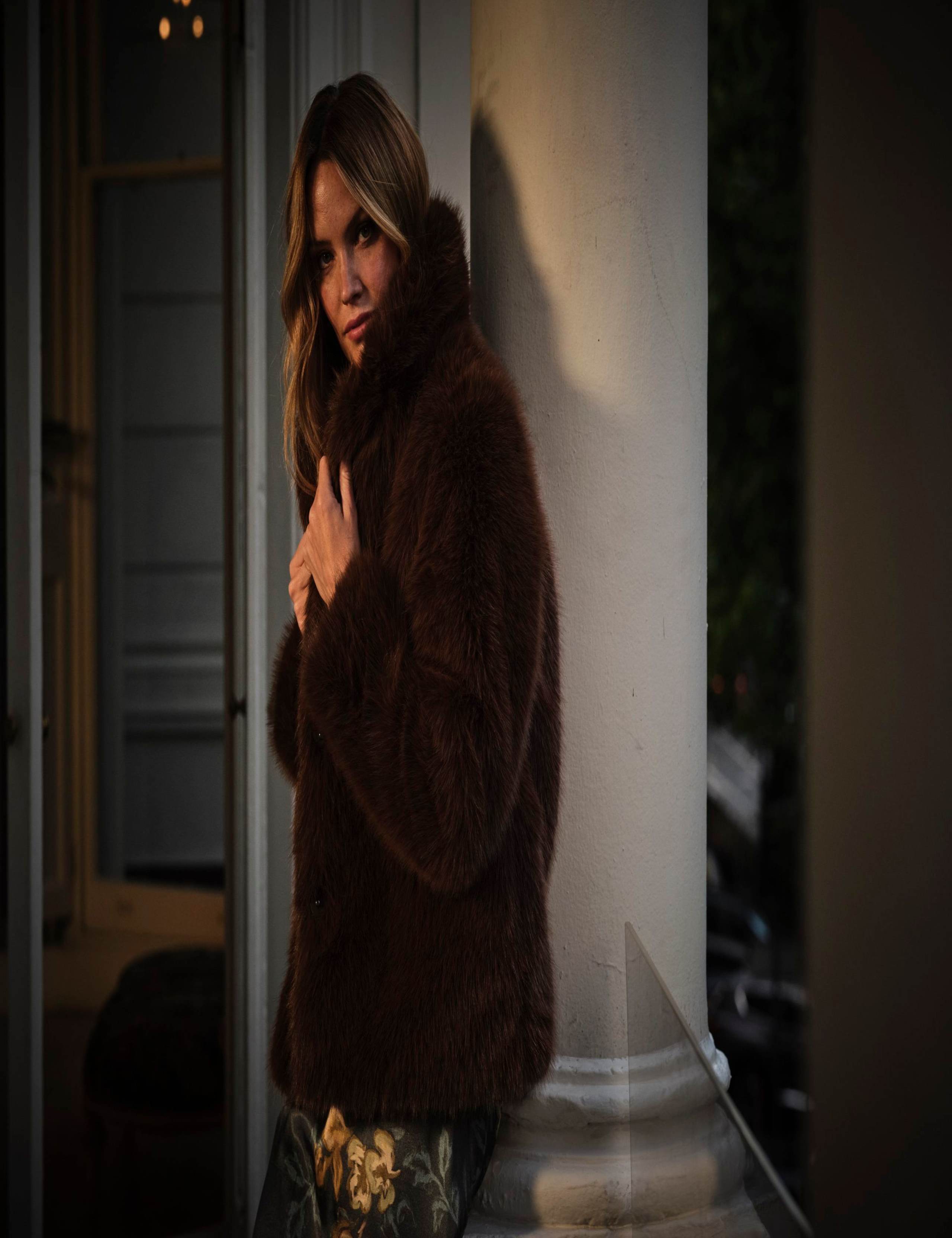 Textured Faux Fur Coat 5 of 6
