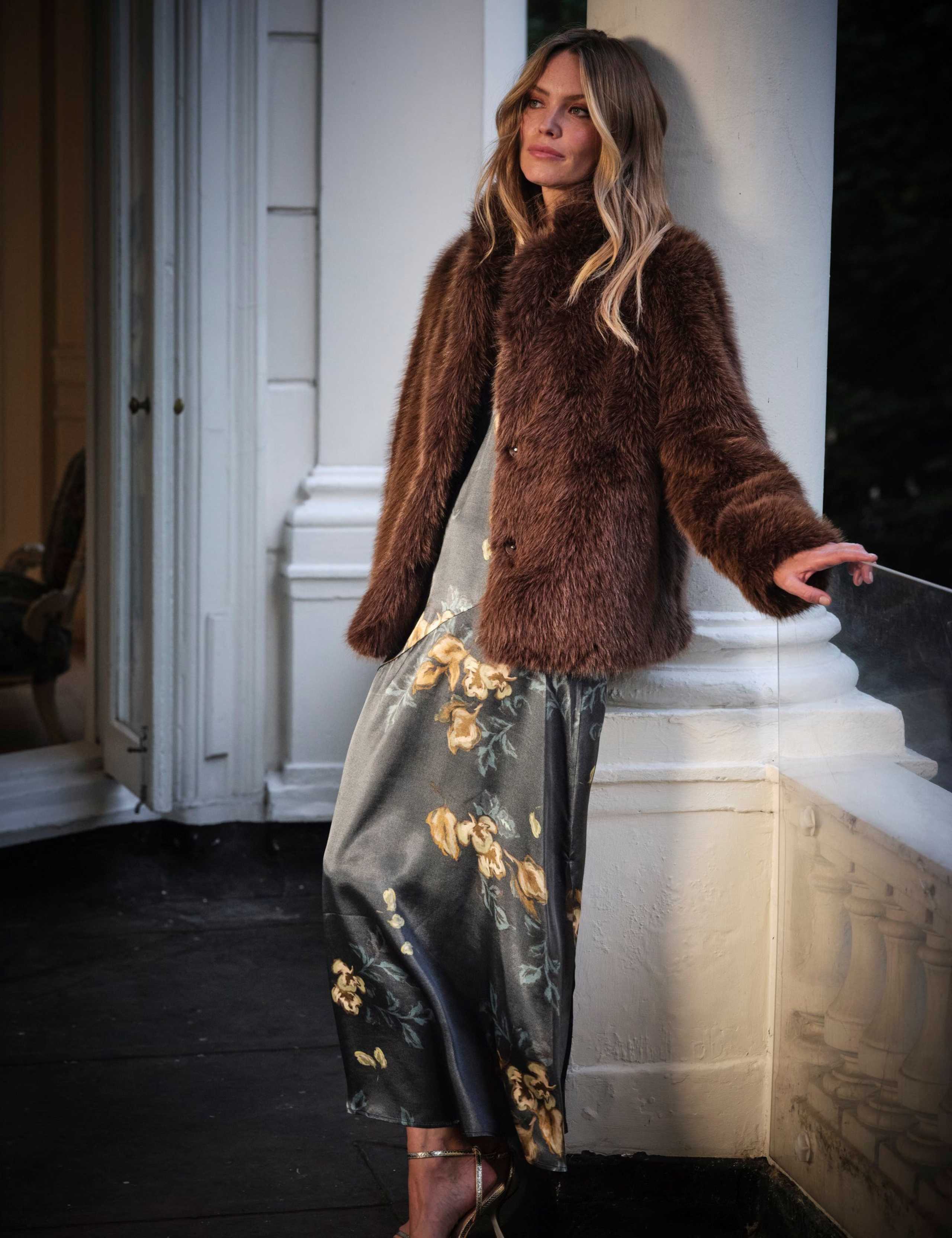 Textured Faux Fur Coat 6 of 6
