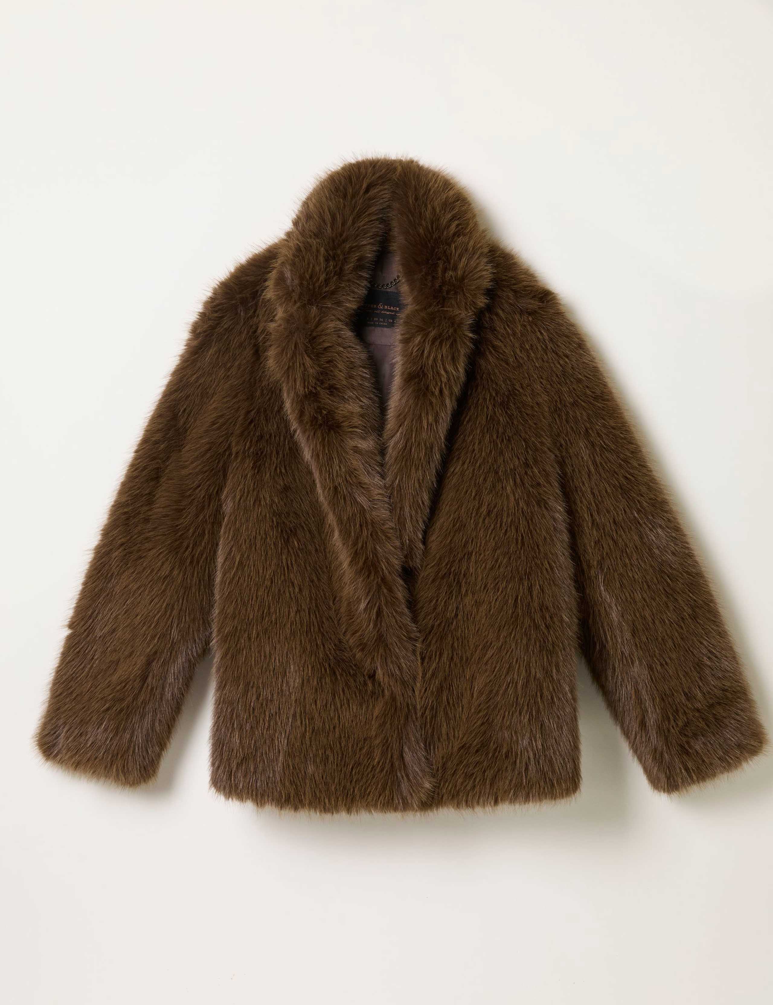 Textured Faux Fur Coat 2 of 6