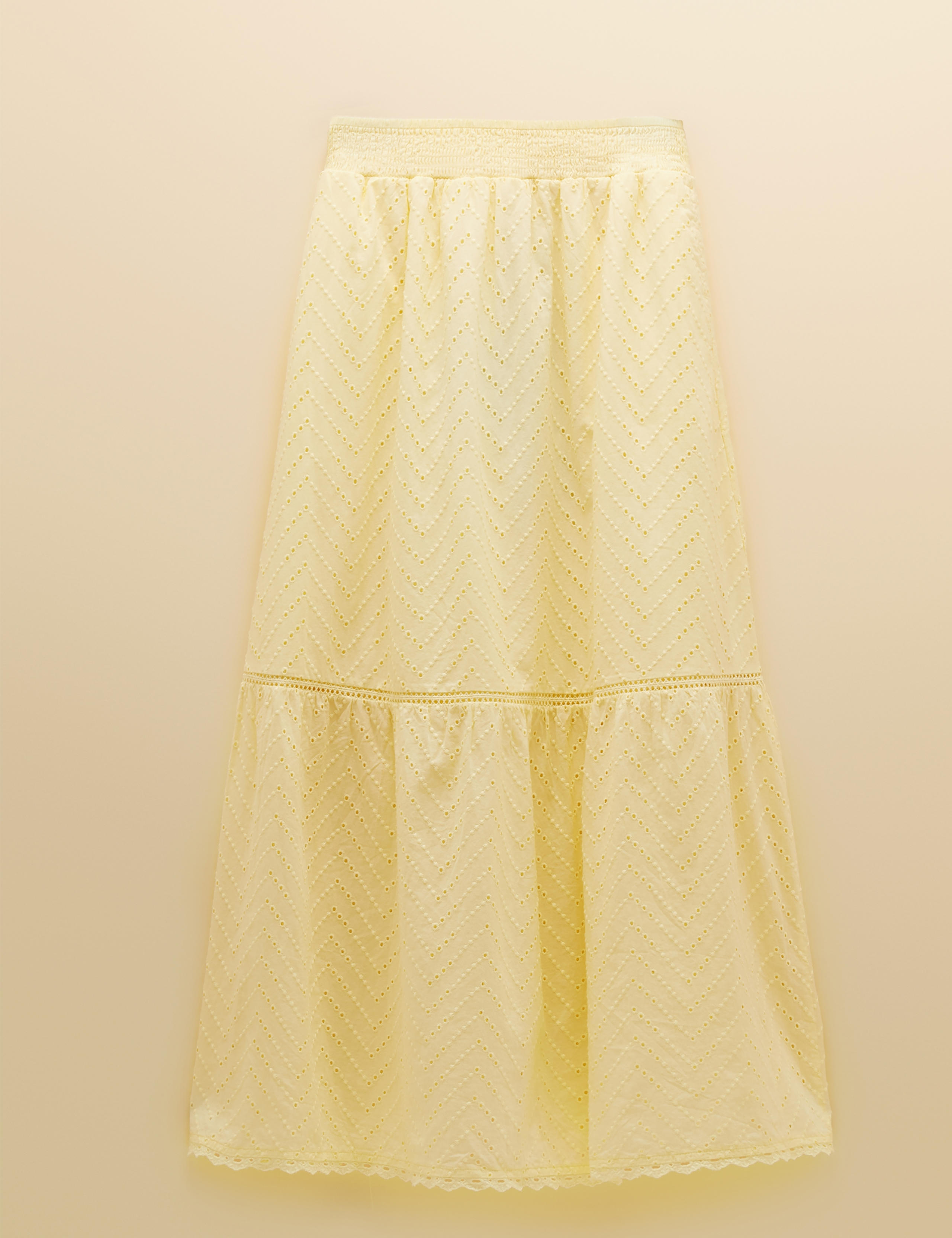 Pure Cotton Broderie Maxi Tiered Skirt 2 of 7
