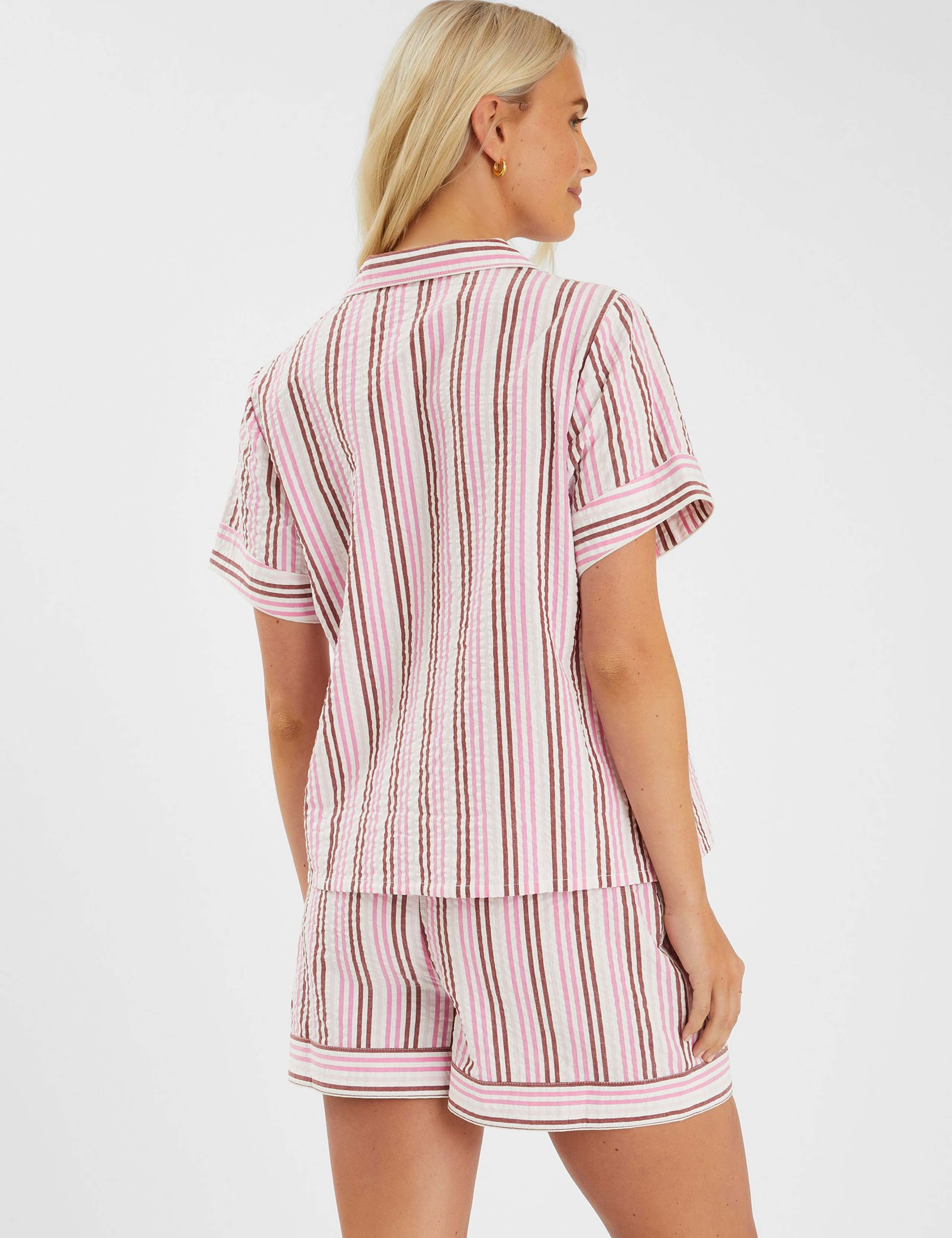 Pure Cotton Stripe Short Pyjama Set 2 of 3