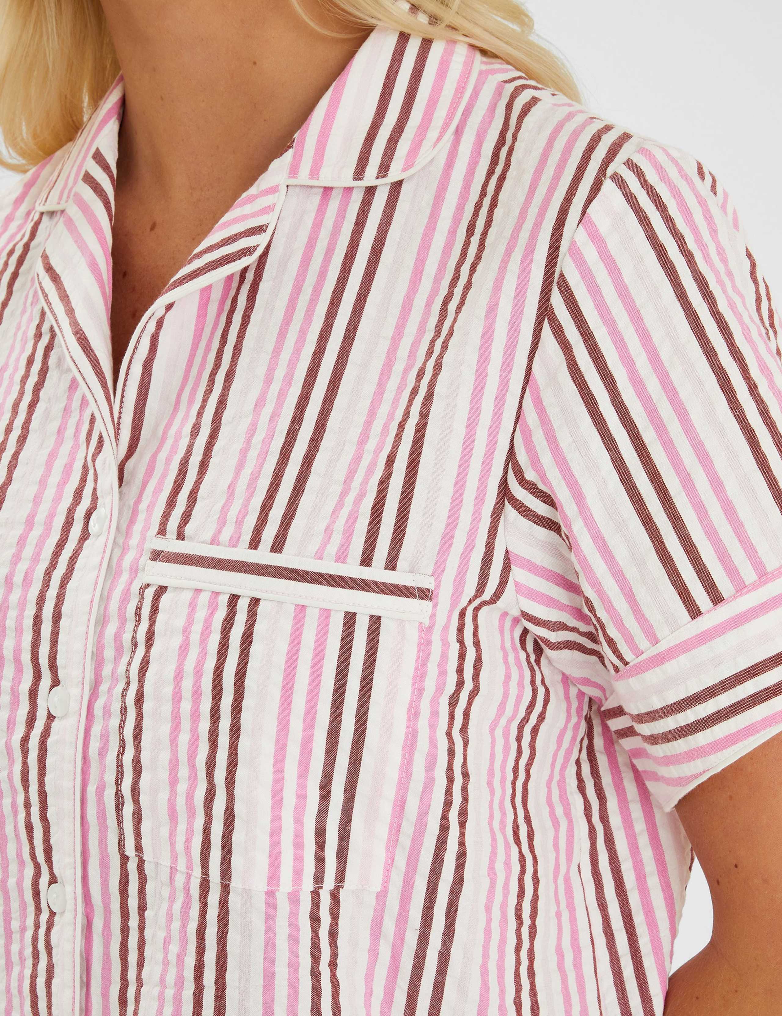 Pure Cotton Stripe Short Pyjama Set 3 of 3