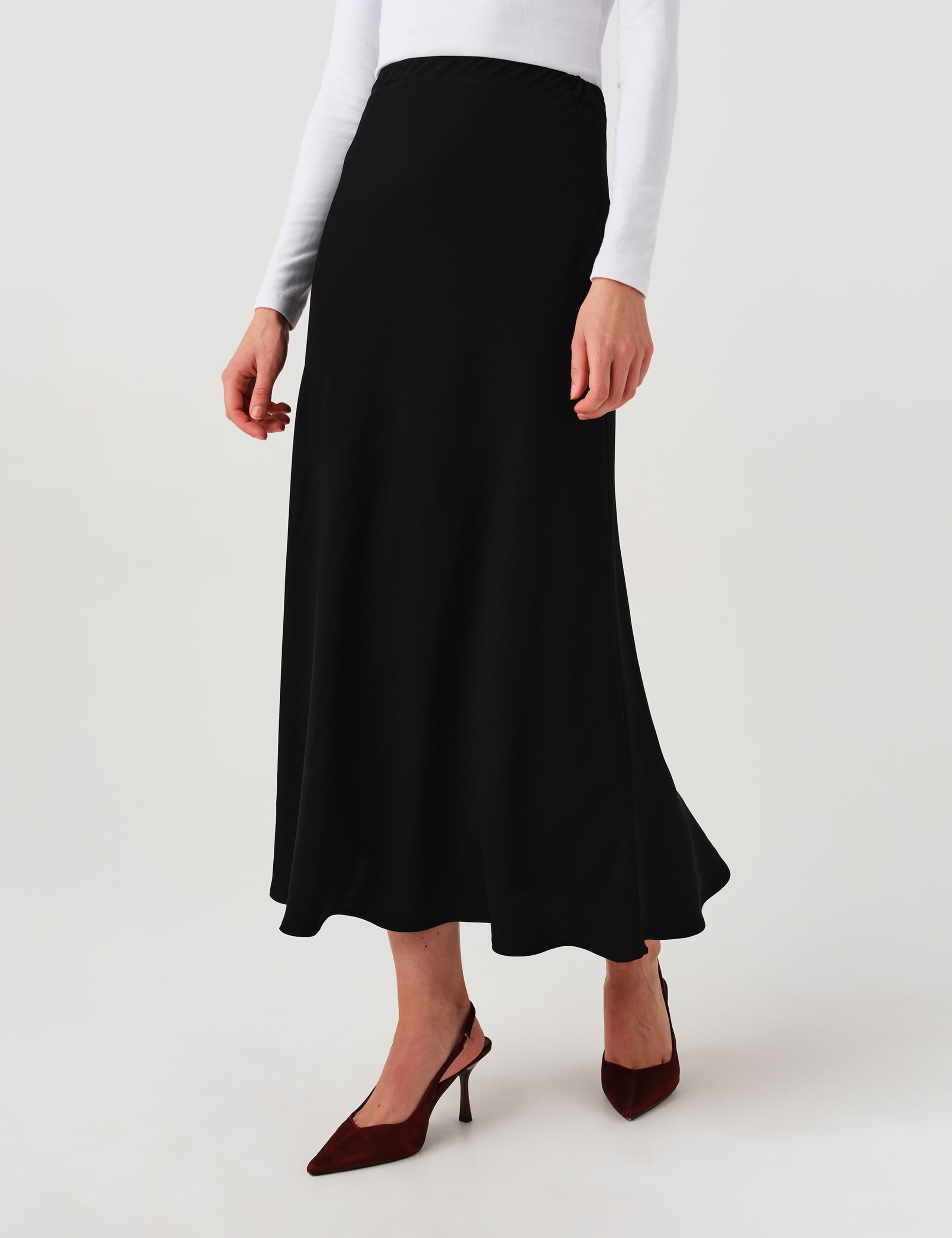 Satin Midi Slip Skirt 5 of 6