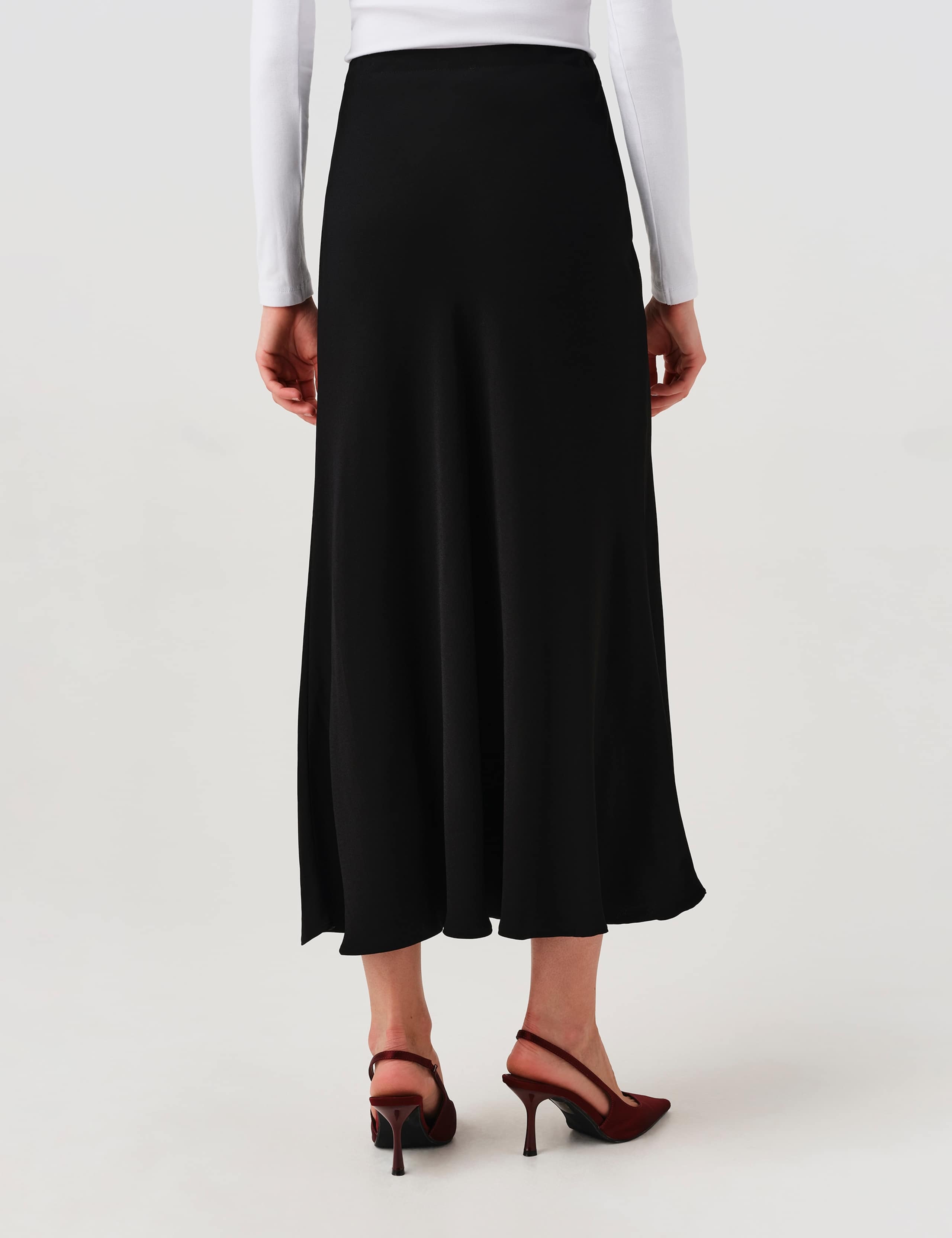 Satin Midi Slip Skirt 6 of 6