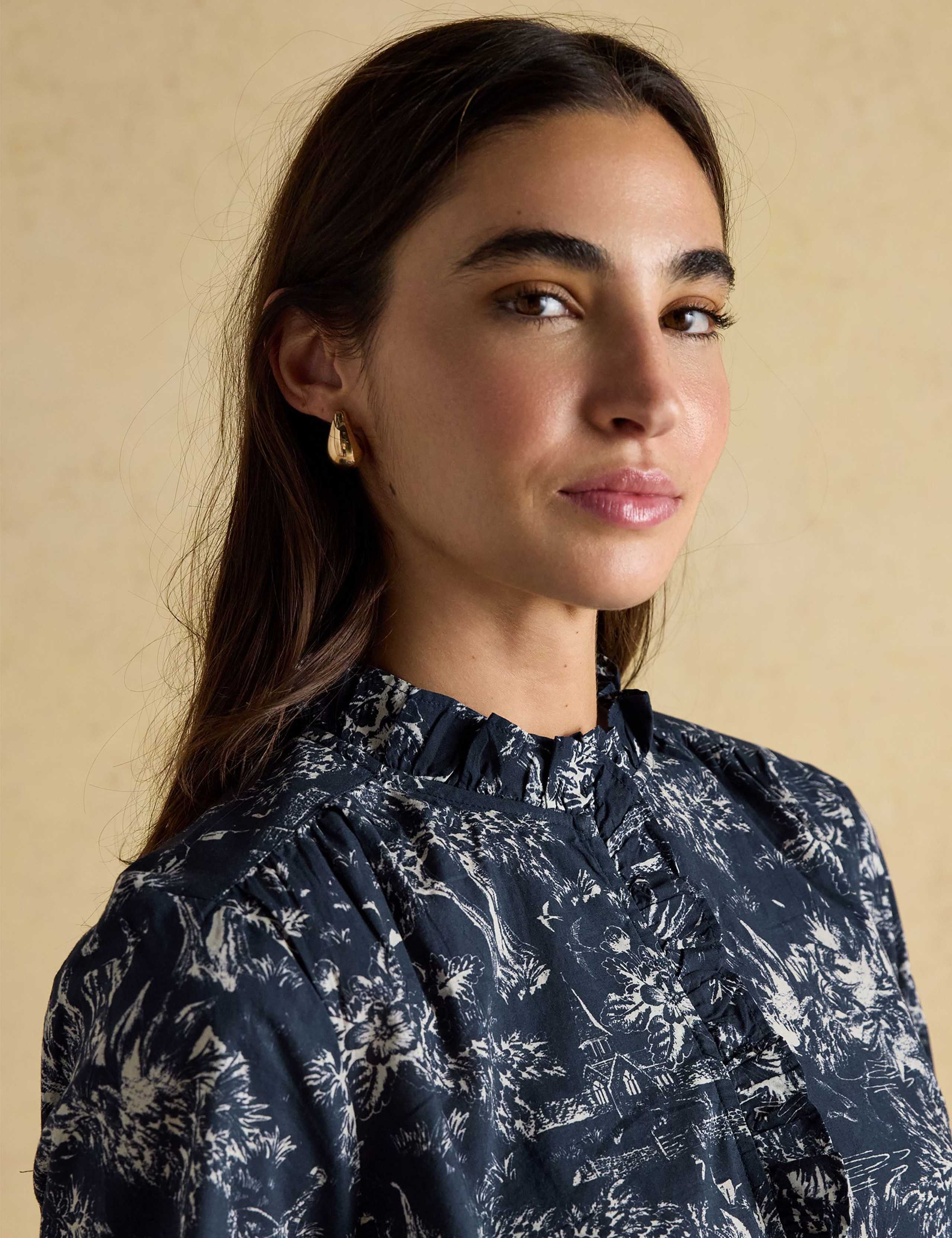 Pure Cotton Printed High Neck Blouse 4 of 8