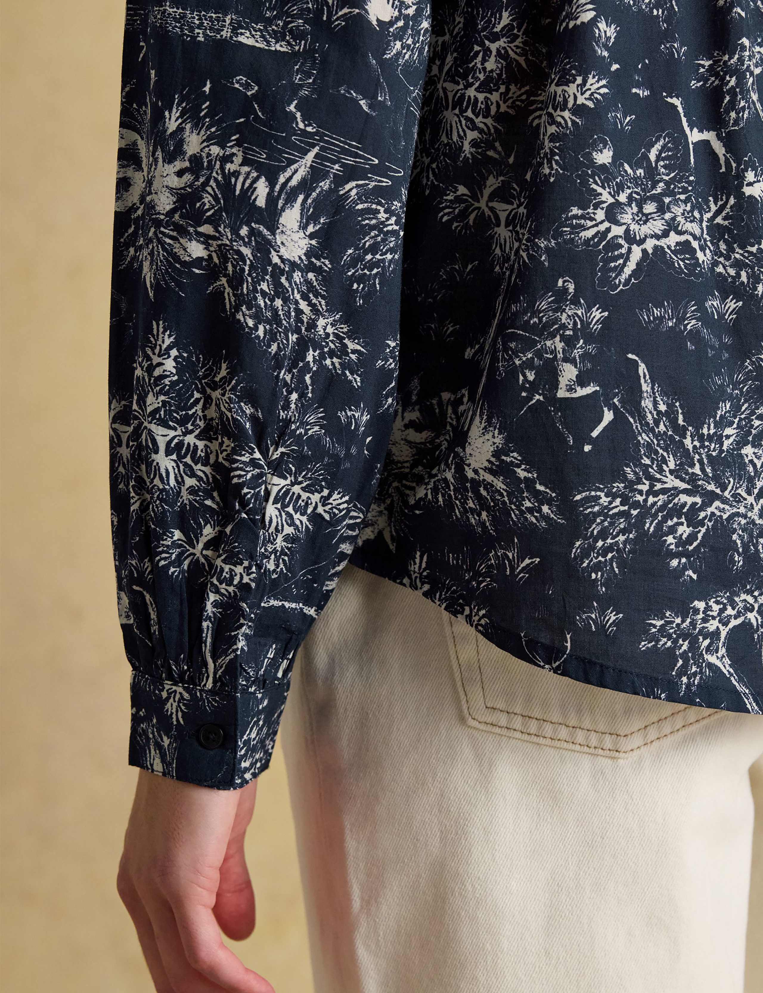 Pure Cotton Printed High Neck Blouse 6 of 8