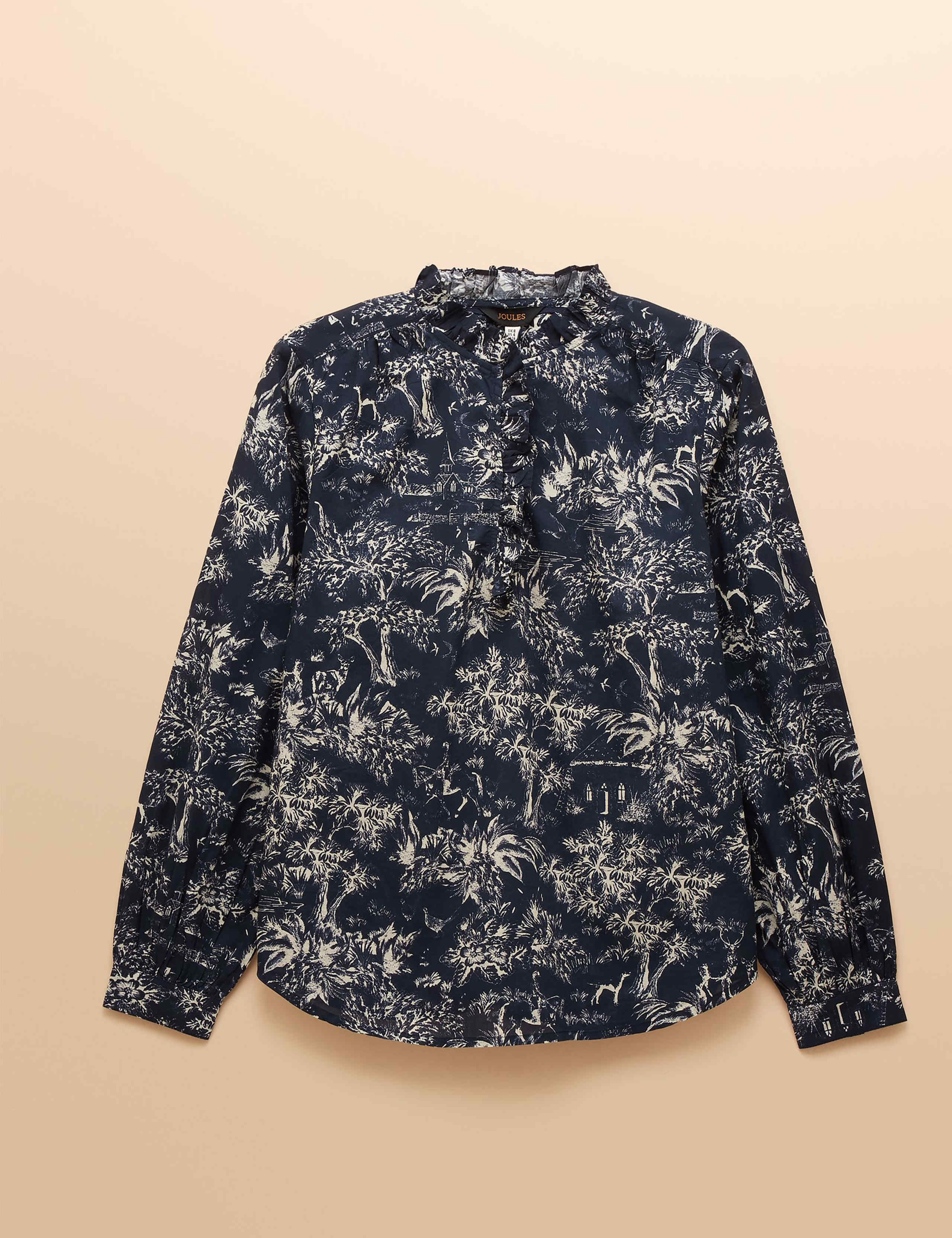 Pure Cotton Printed High Neck Blouse 2 of 8