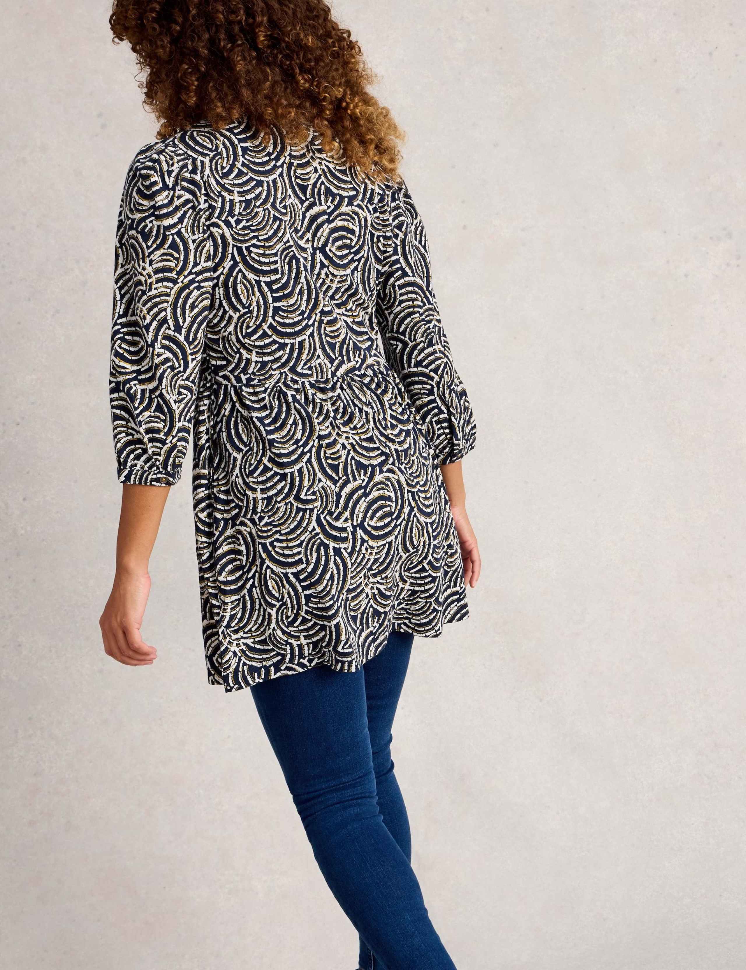 Pure Cotton Printed V-Neck Tunic 4 of 6