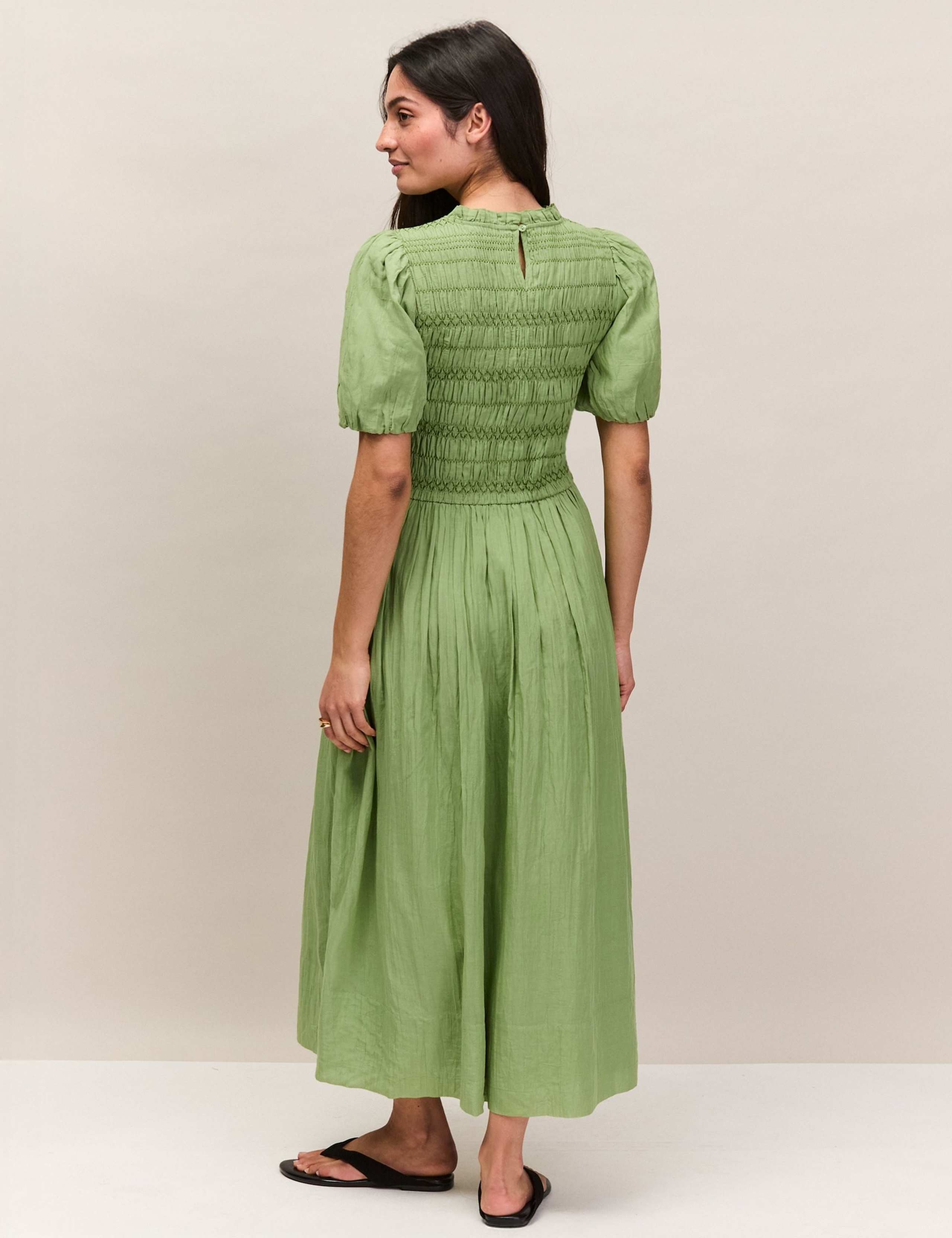 Cotton Rich Midaxi Shirred Dress 2 of 5