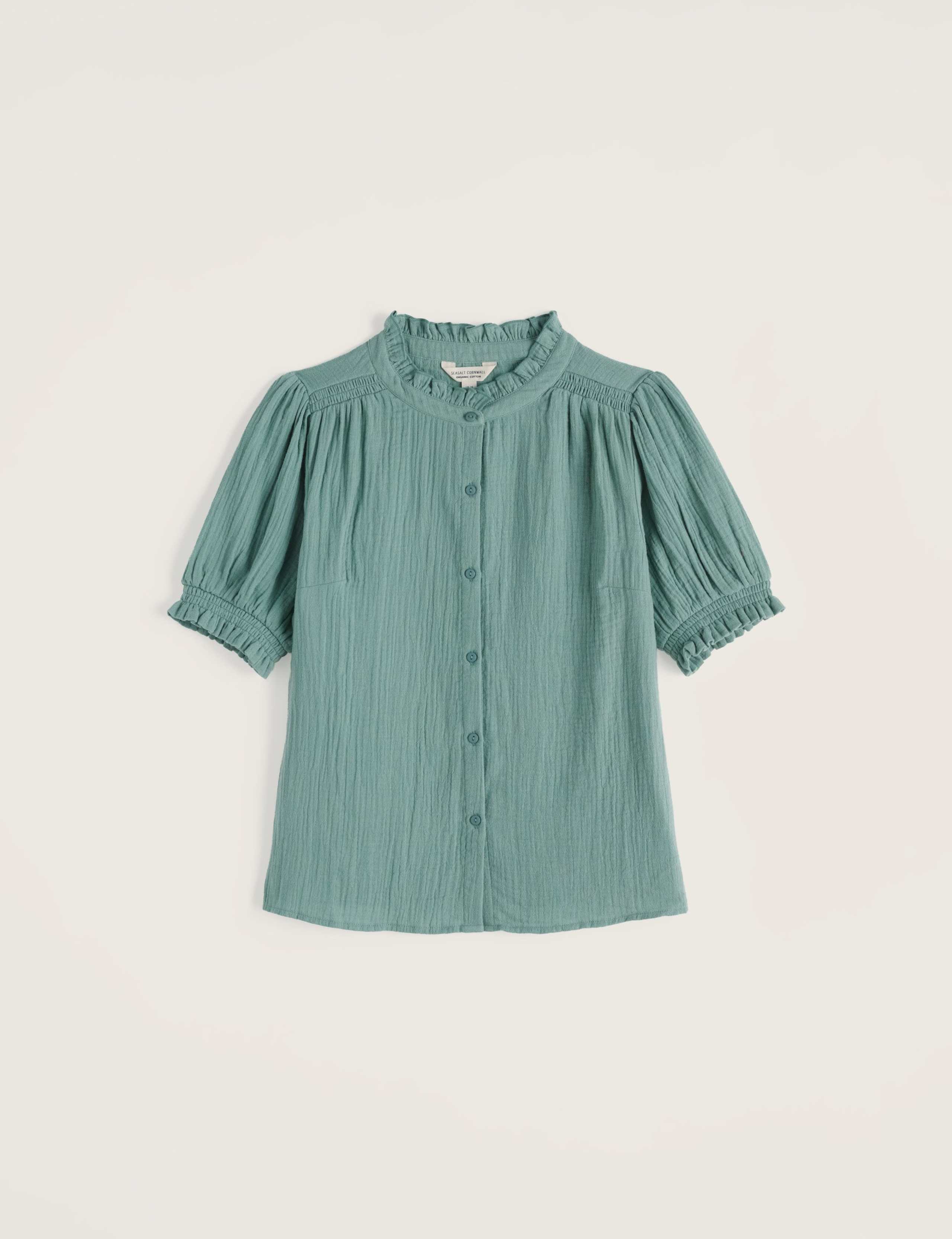 Pure Cotton Round Neck Relaxed Blouse 2 of 5