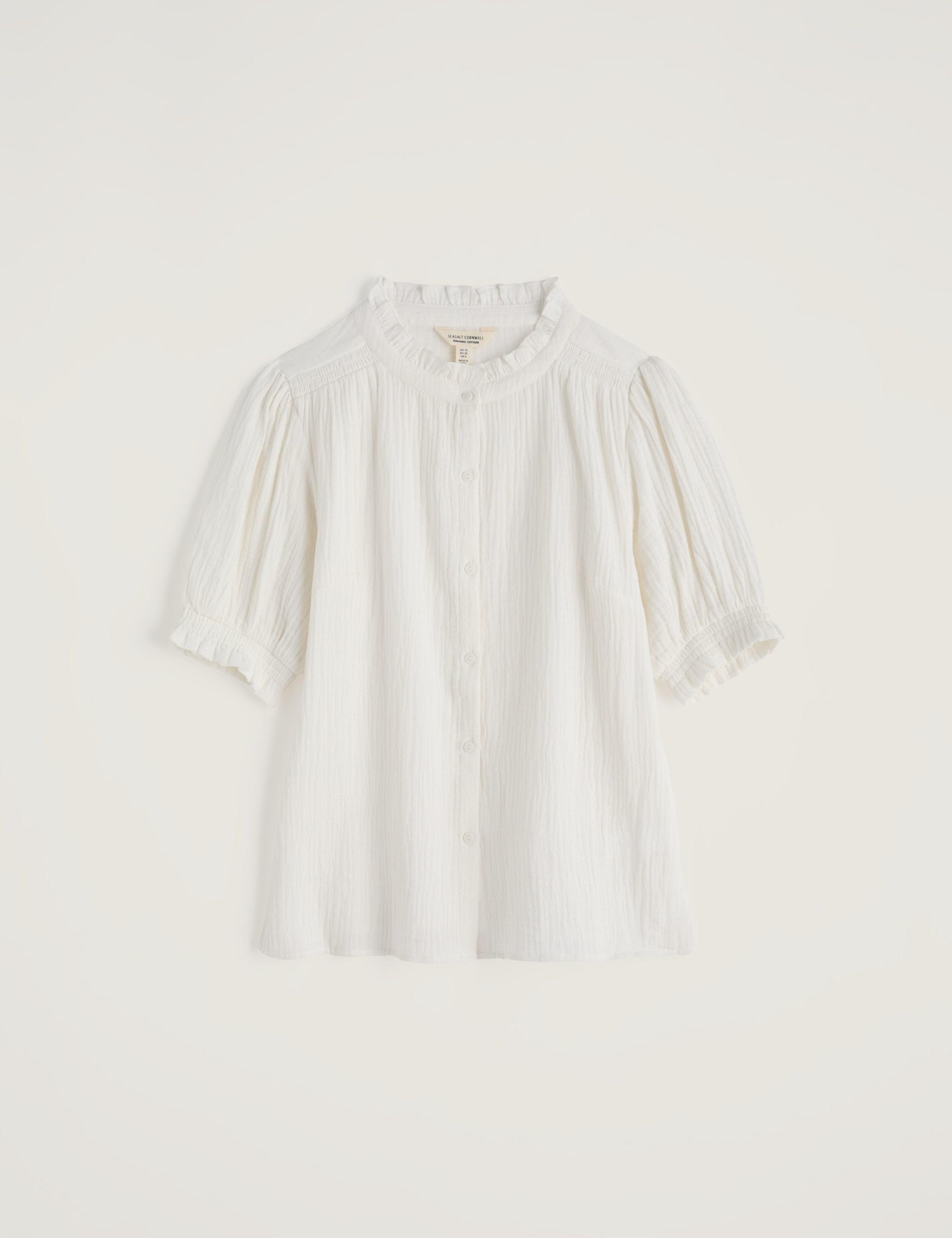 Pure Cotton Round Neck Relaxed Blouse 2 of 5