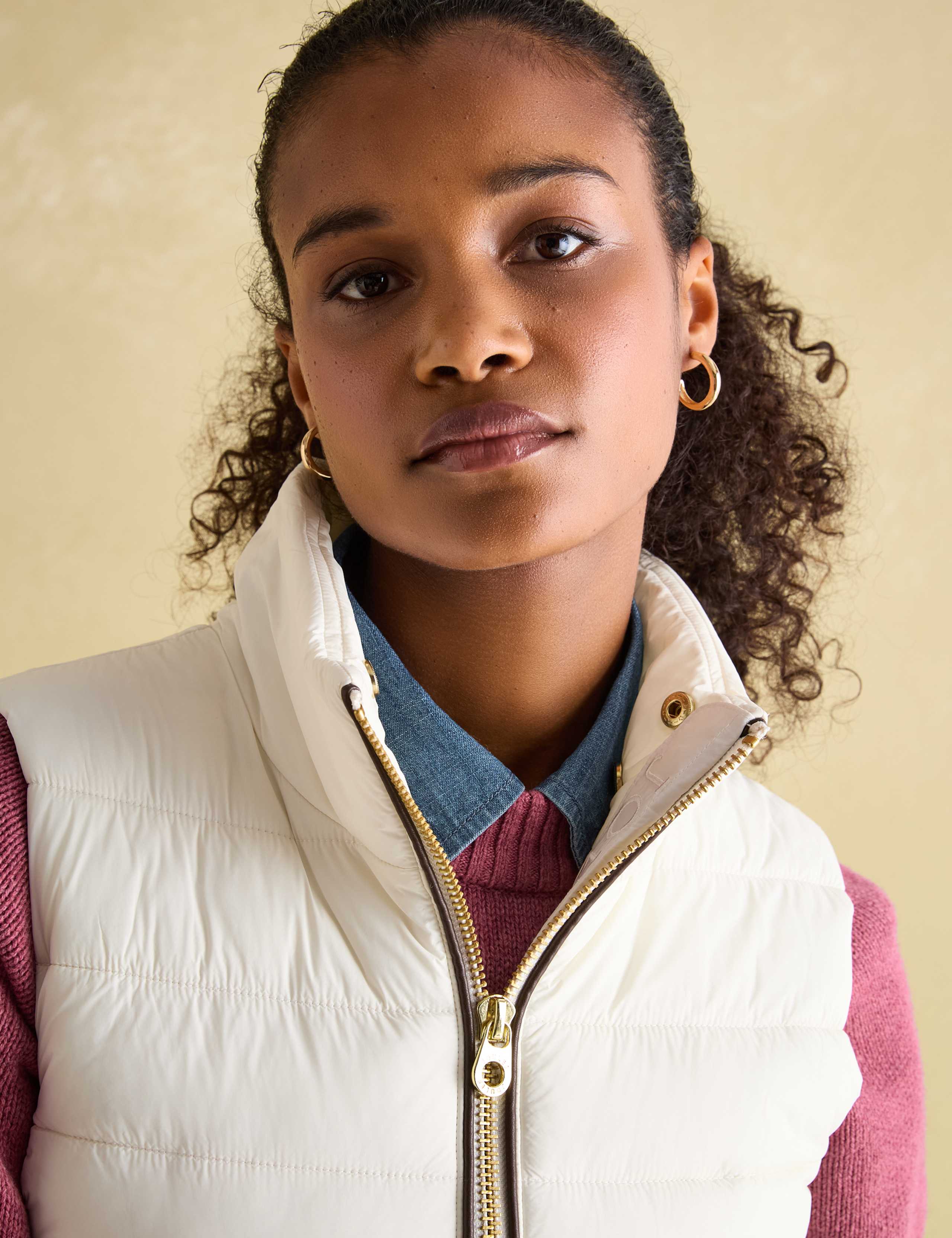 Showerproof Padded Faux Fur Collar Gilet 2 of 6