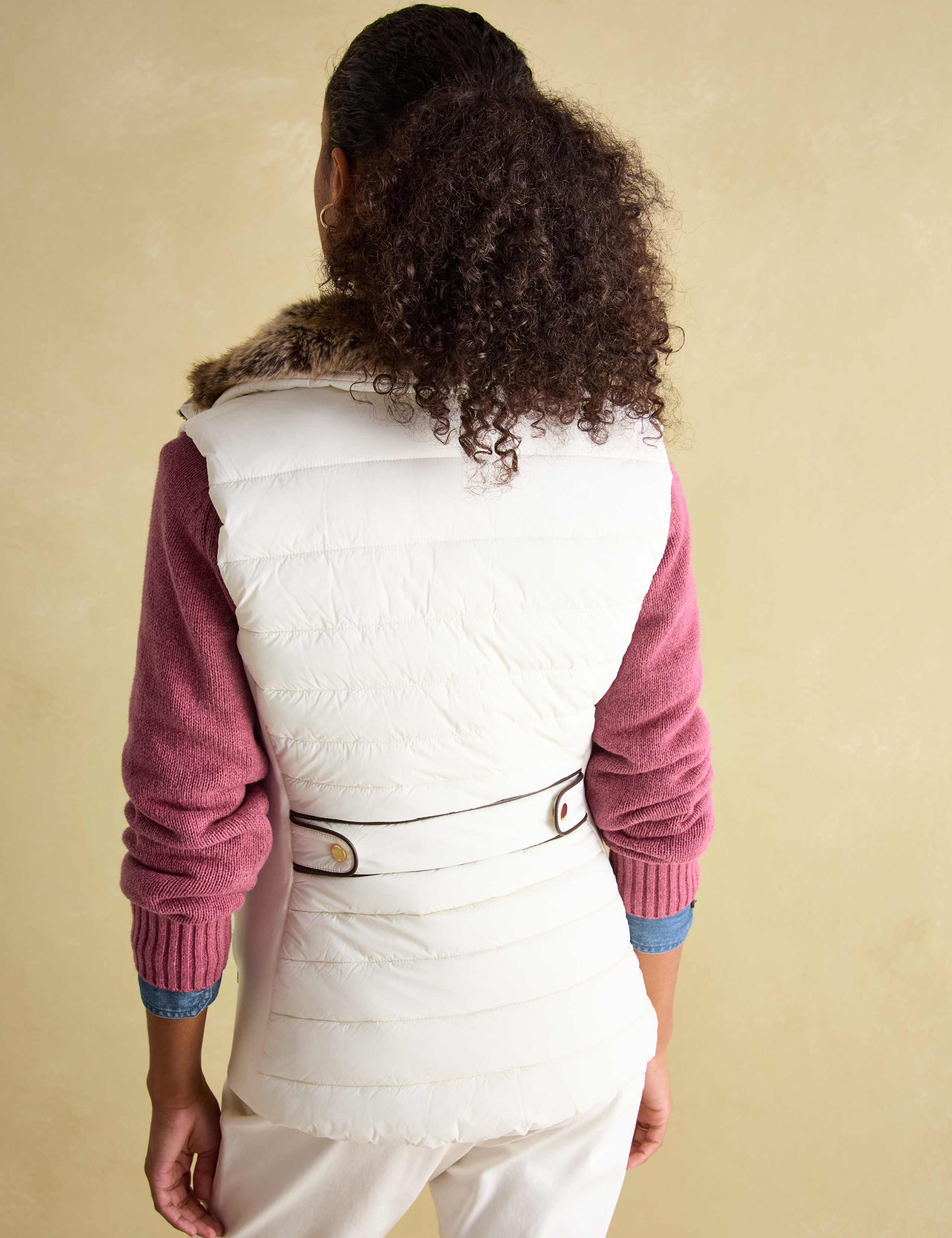 Showerproof Padded Faux Fur Collar Gilet 3 of 6