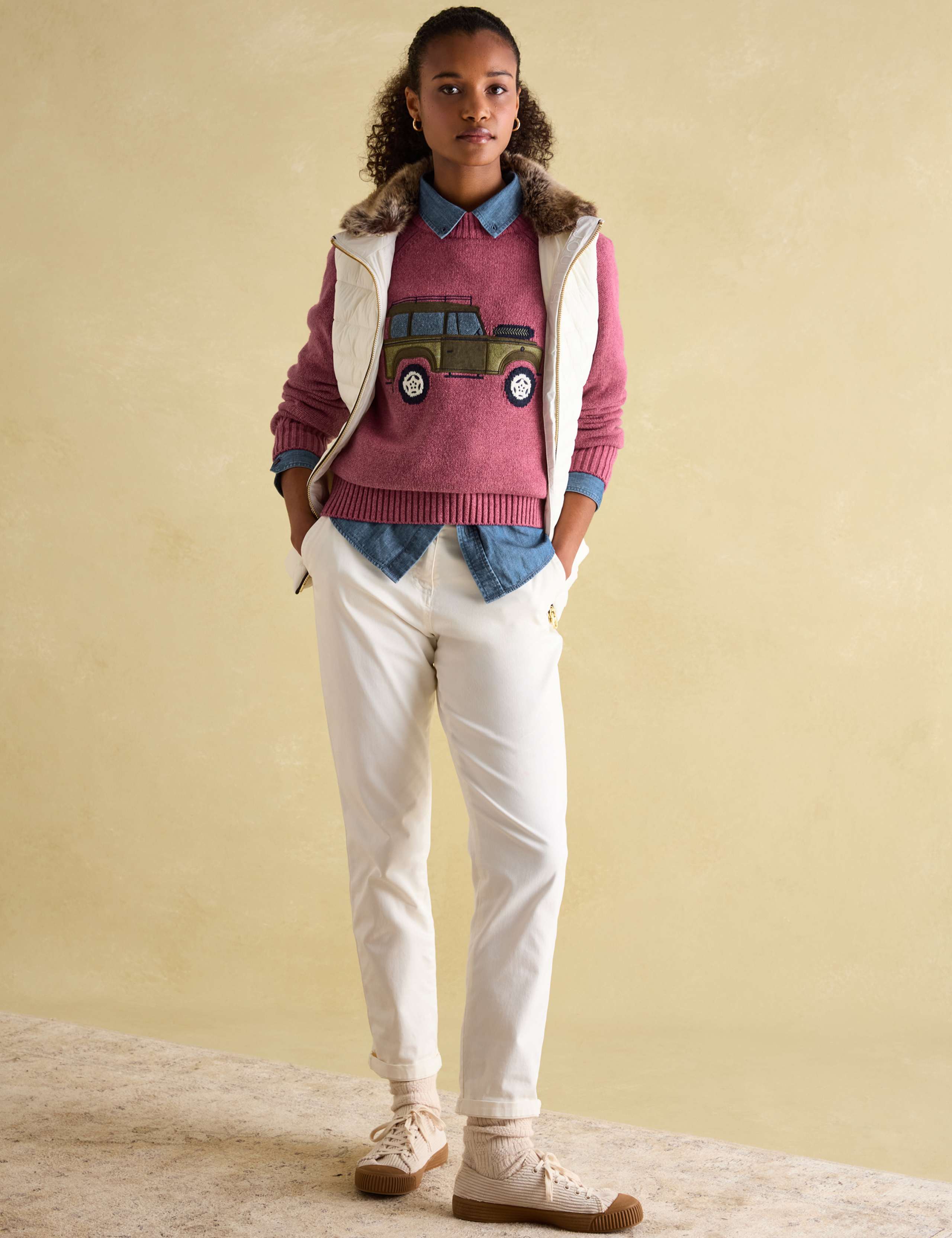 Showerproof Padded Faux Fur Collar Gilet 5 of 6