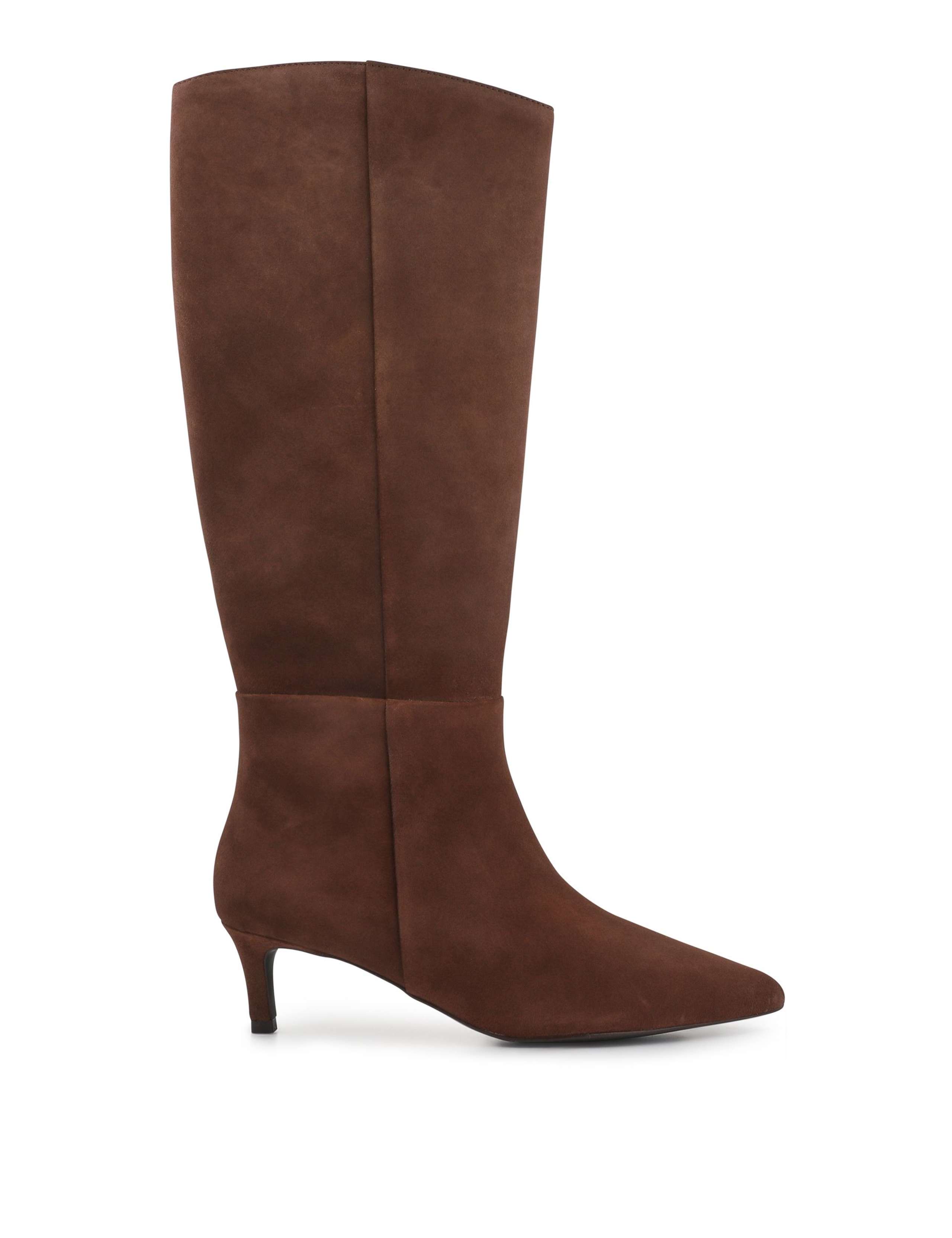 Suede Kitten Heel Knee High Boots 2 of 8