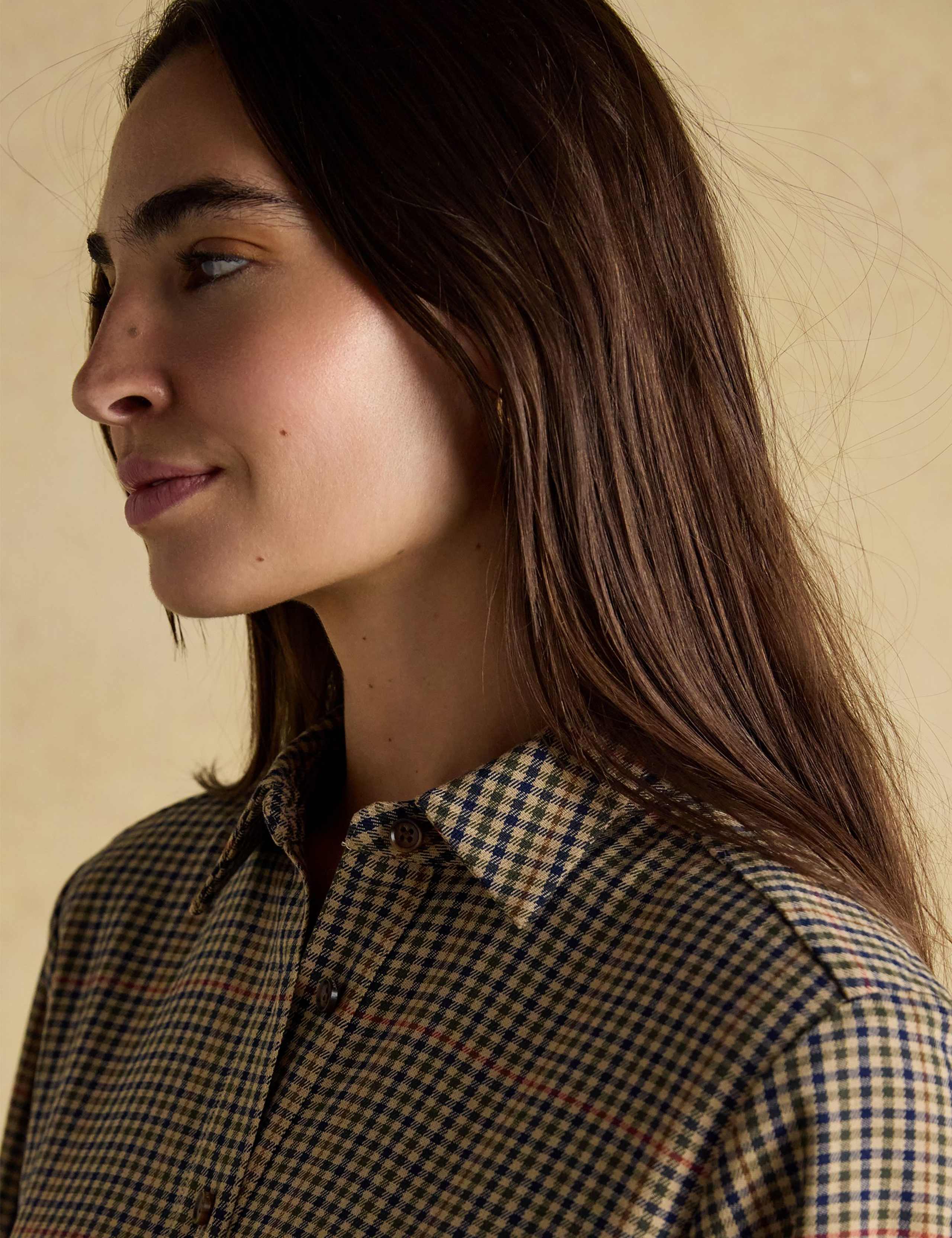 Checked Collared Belted Midi Skater Dress 5 of 7