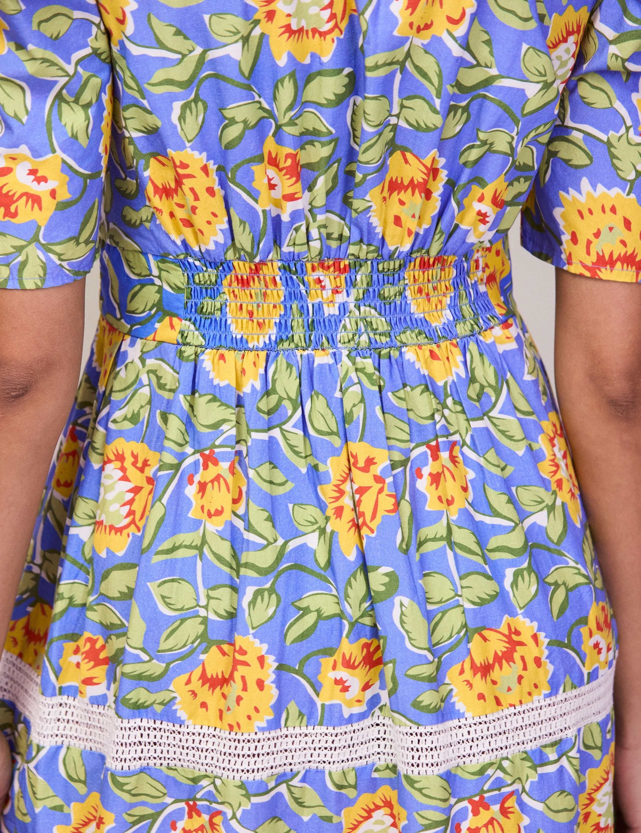 Pure Cotton Floral V-Neck Midaxi Dress 3 of 8