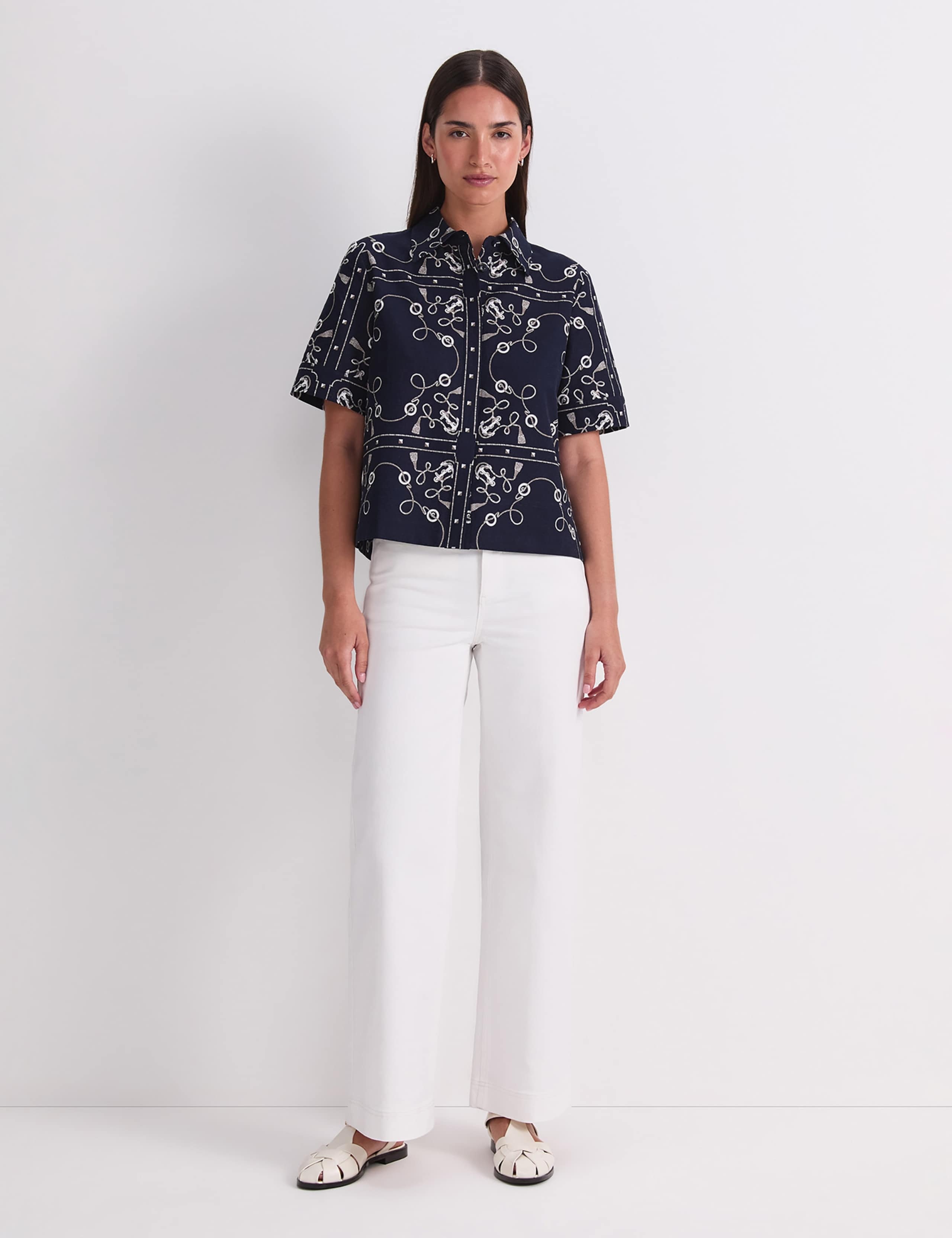 Linen Rich Printed Blouse 2 of 7