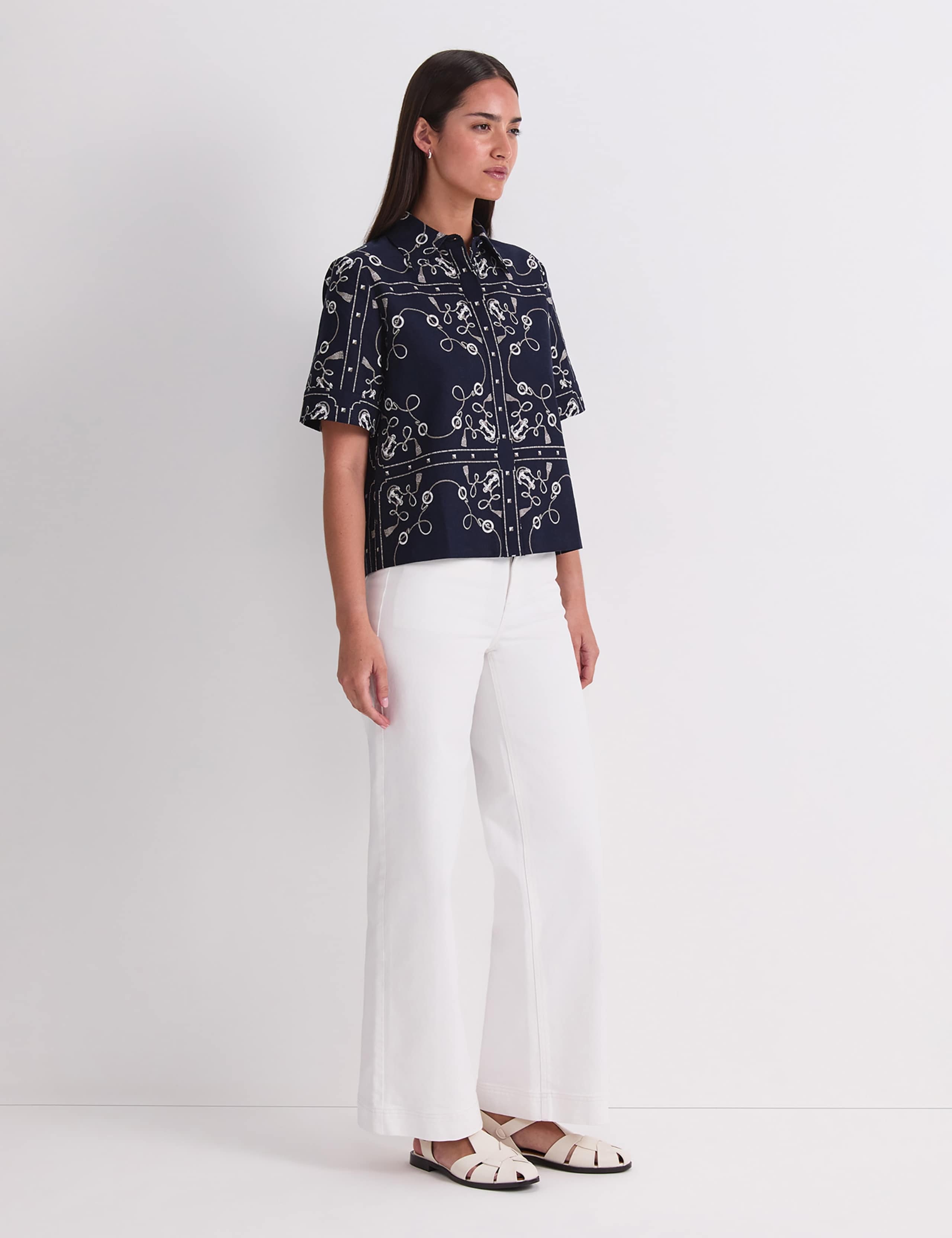 Linen Rich Printed Blouse 5 of 7