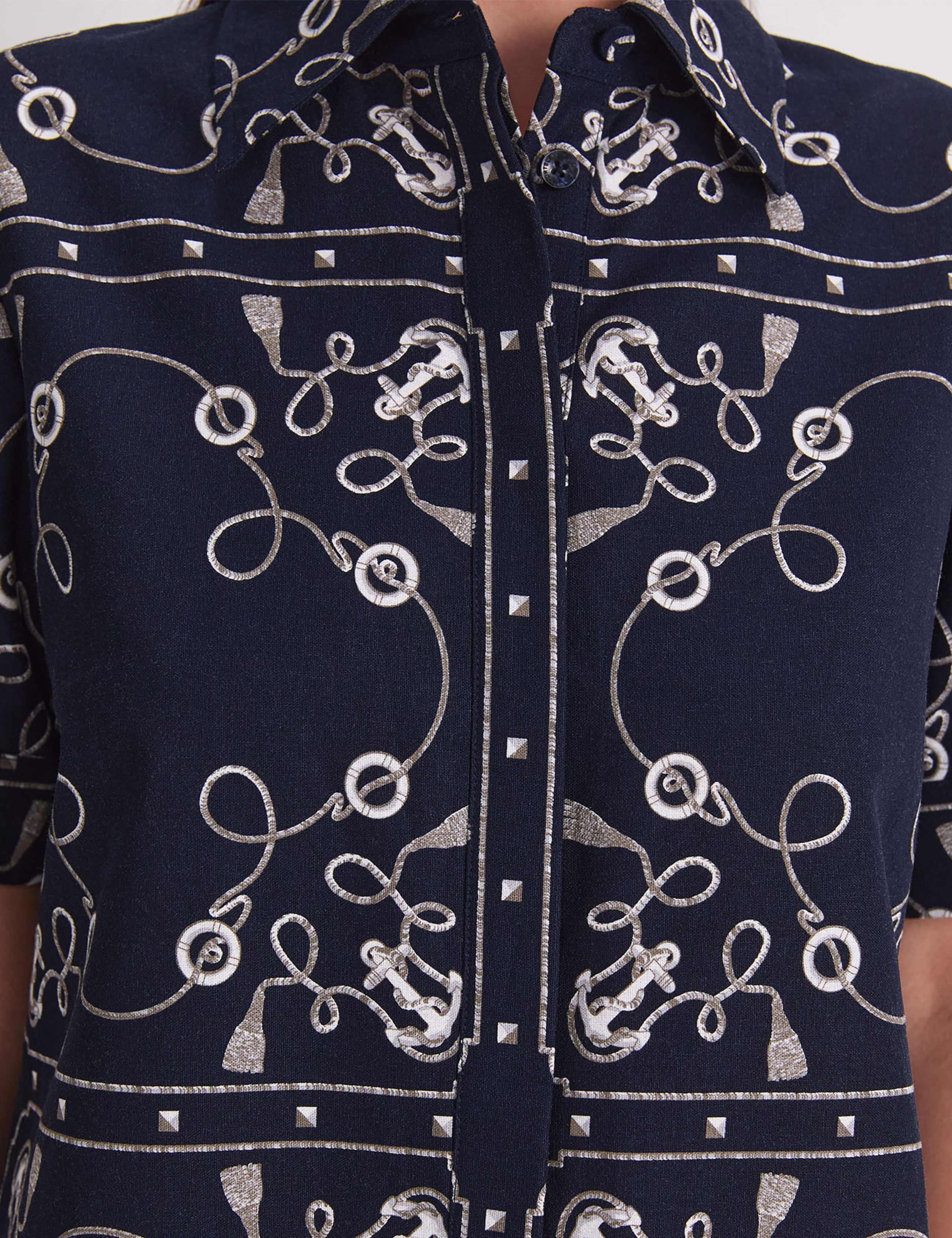 Linen Rich Printed Blouse 7 of 7