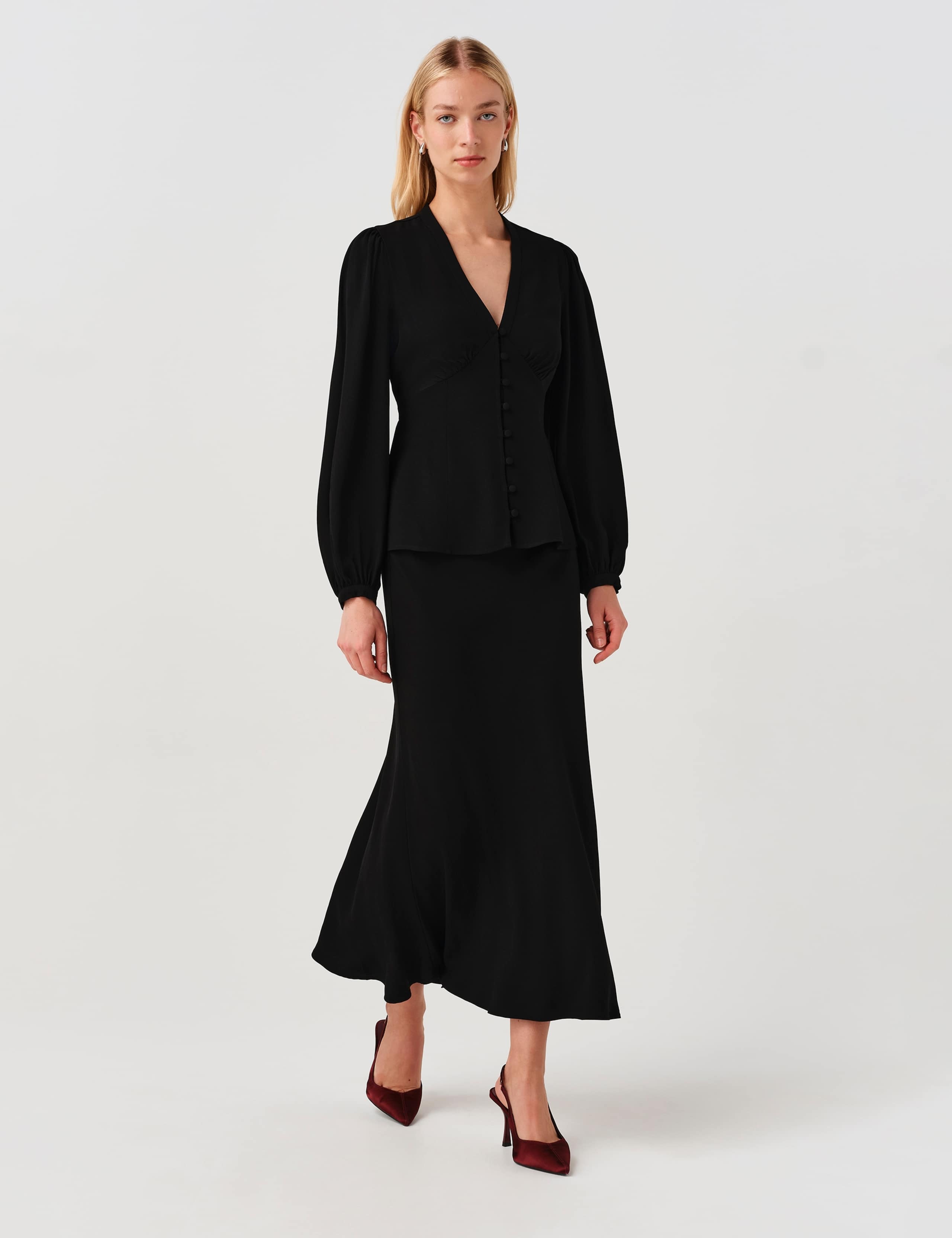 V Neck Button Through Blouse 3 of 9