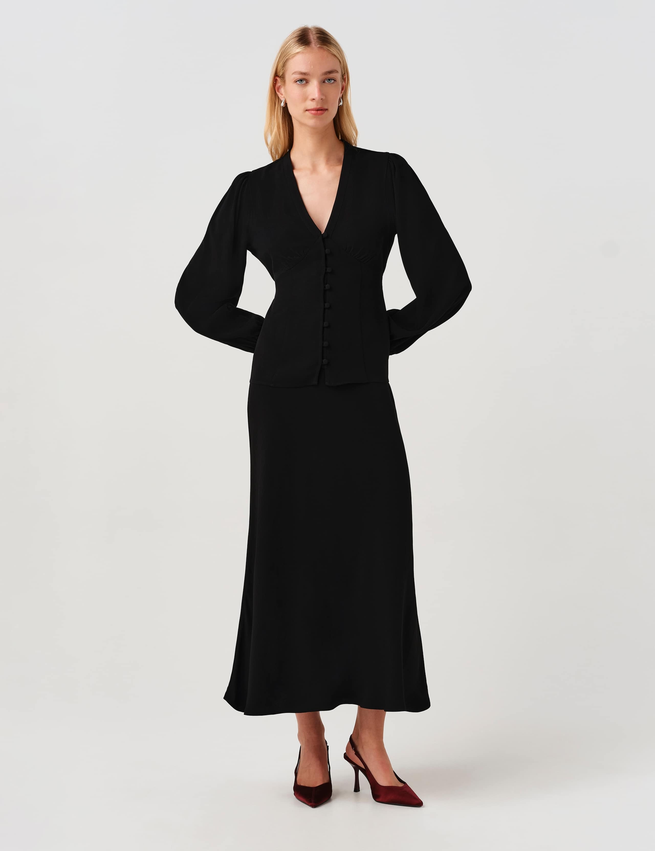 V Neck Button Through Blouse 6 of 9