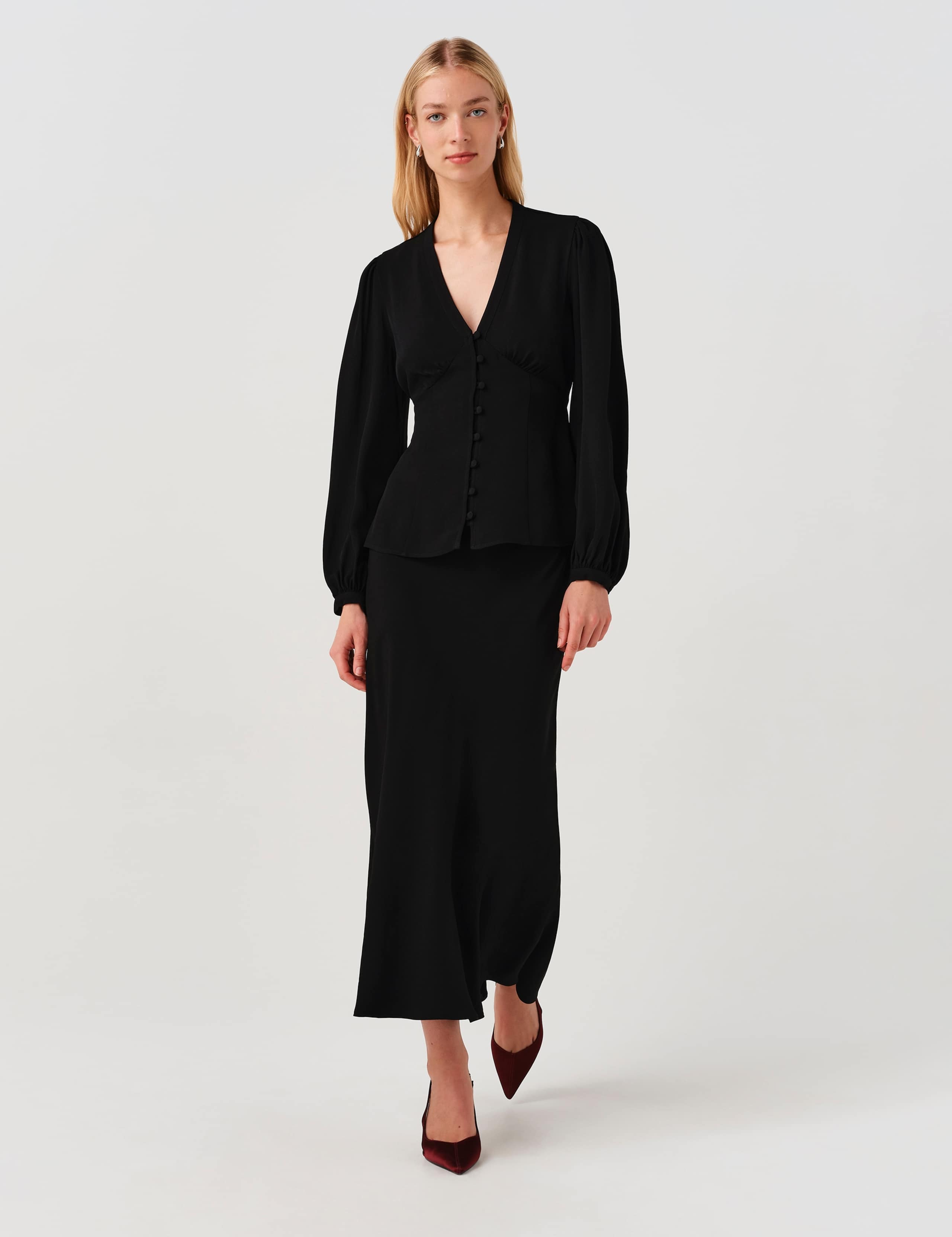 V Neck Button Through Blouse 8 of 9